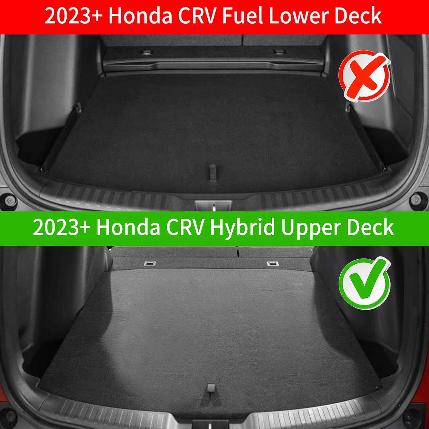 Rongtaod Cargo Mat Compatible with 2023 2024 2025 2026 Honda CRV (Include Hybrid) Cargo Liner Trunk Mat Back Seat Cover Protector Honda CR-V Accessories (Fit Upper Deck, Trunk Mat+Backrest Mats) image number 6