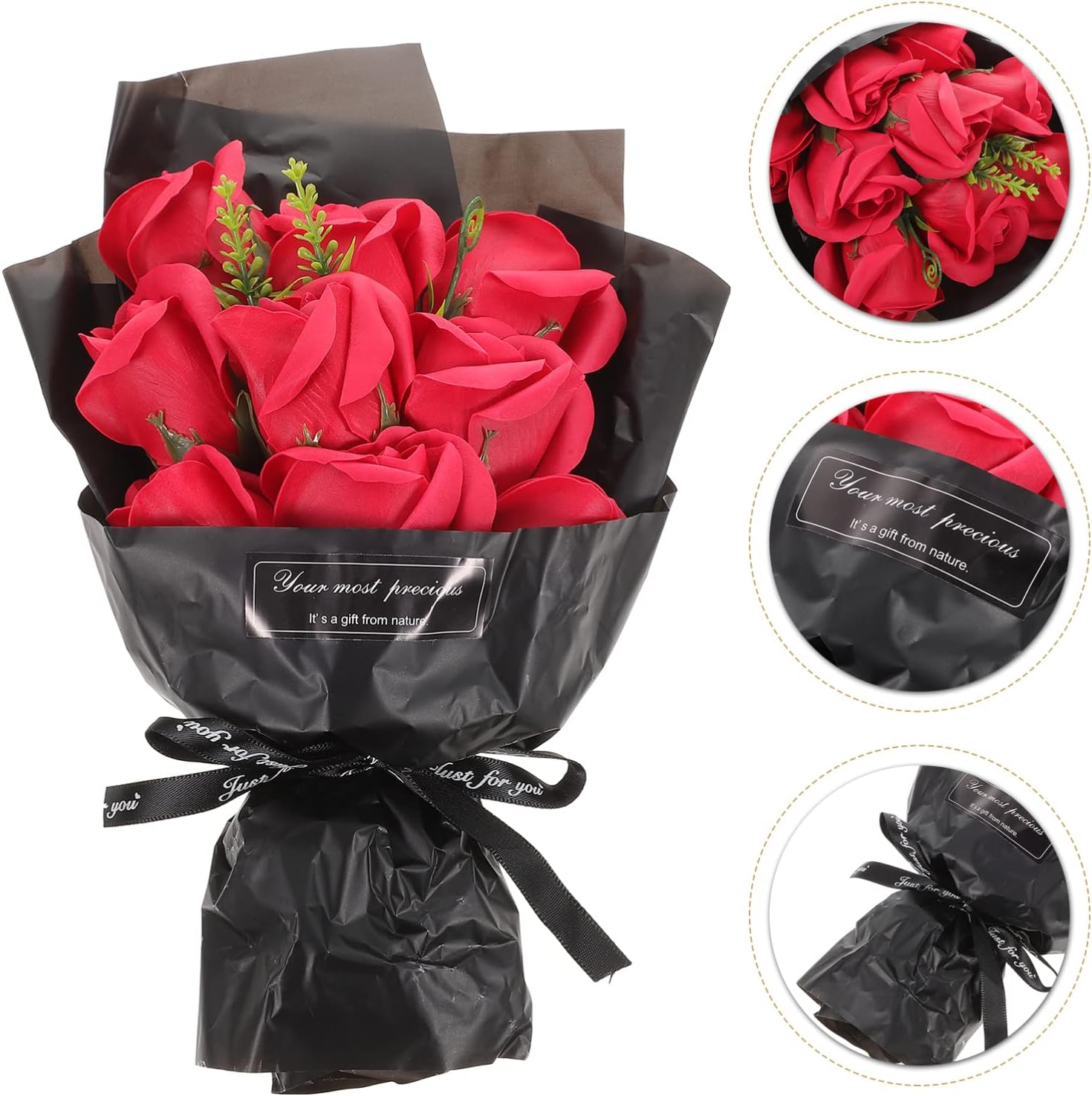 HOMSFOU 2Pcs Flower Soap Bouquet Realistic Artificial Scented Petals Mother'S Day Decorative for Bathroom image number 1