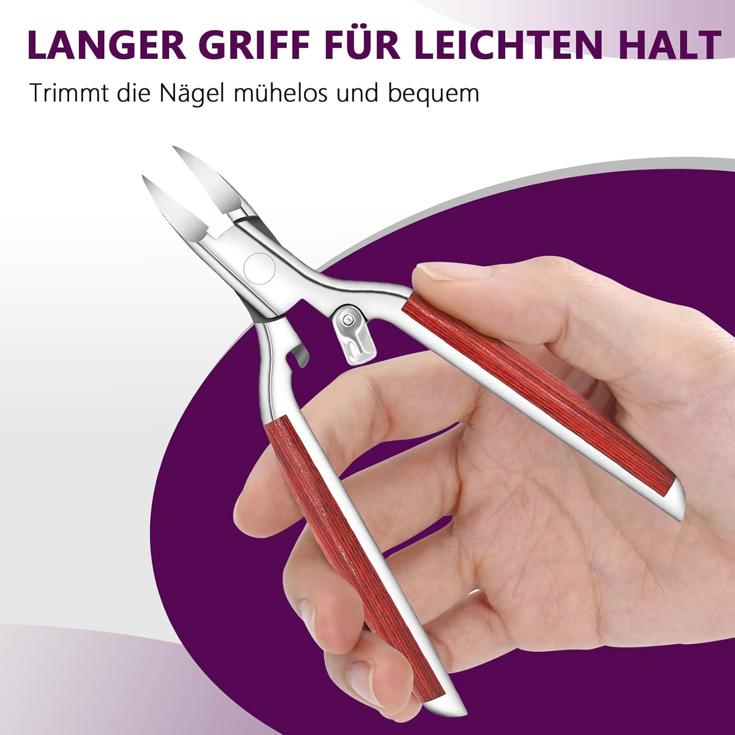 Nail Scissors for Thick and Deep Ingrown Toenails, Sharp Stainless Steel Foot Nail Clippers, Corner Pliers, Luxury and Professional