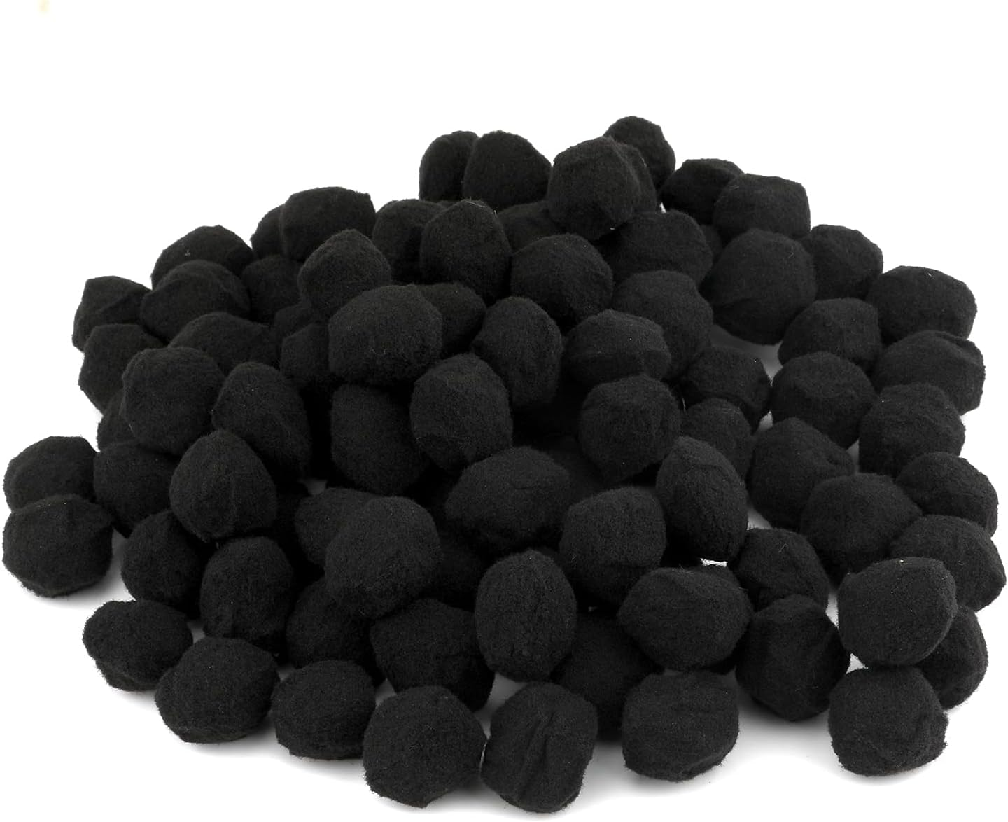 KINBOM 100Pcs Craft Pom Poms 1 Inch Diameter, Soft Shaggy Pom Poms Balls for Arts and Crafts Pompoms Knitting Accessories for DIY Handicrafts Lovers (Black) image number 4