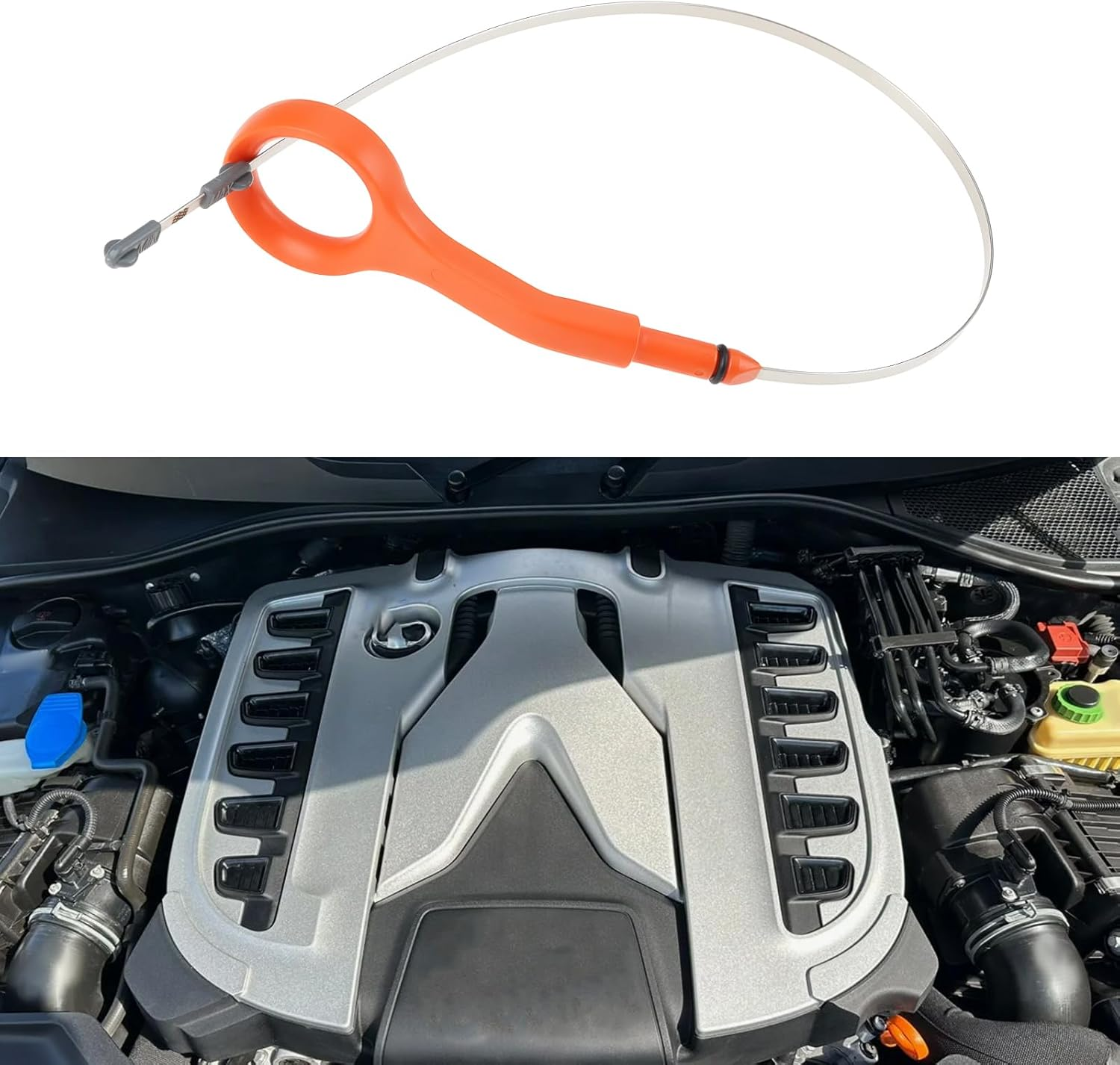 Oil Dipstick Steel Replacement OE 079115611P Compatible with Touareg 4.2 V8 Compatible with Audi A6 A8 Q7 2006-2011