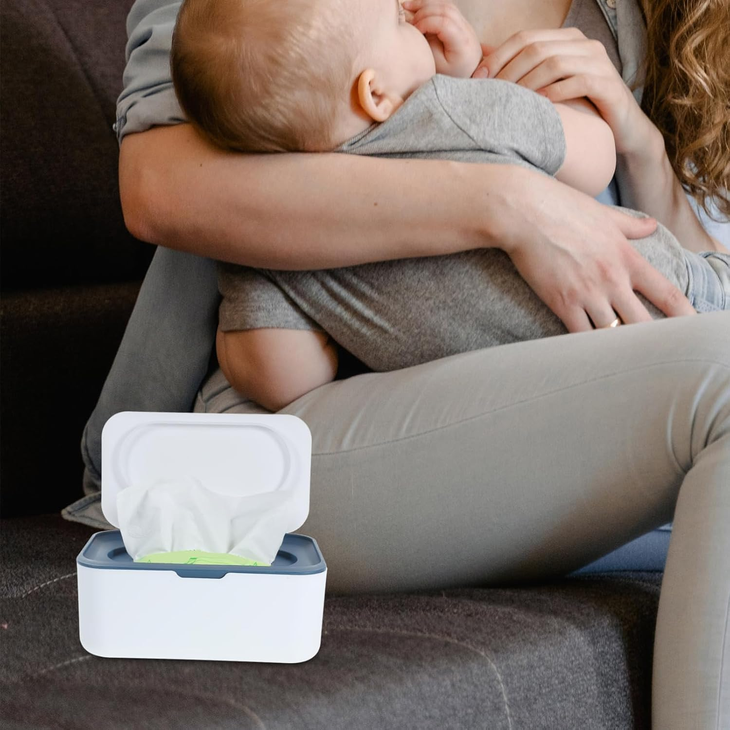 Luxshiny Refillable Wipes Container Large Capacity Sealed Tissue Box Bathroom Flushable Wipes Dispenser Household Storage Organizer image number 5