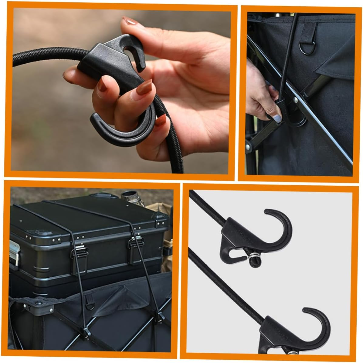 VERDANVERSE Heavy Duty Elastic Bungee Cord with Carabiner Hooks for Outdoor Camping Hiking Climbing Multipurpose Stretch Strap for Tent Fixation and Luggage Securing image number 5