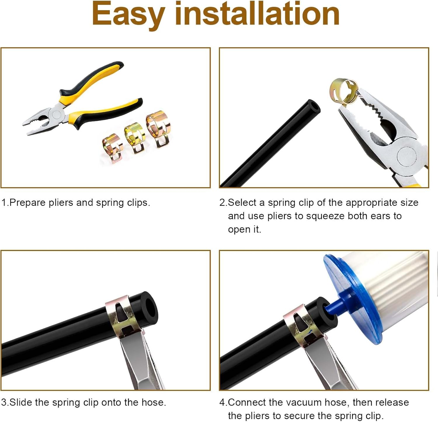 50Pcs 6Mm Spring Band Hose Clamps,Tube Fastener Clips for Fuel Line Water Clamps image number 4