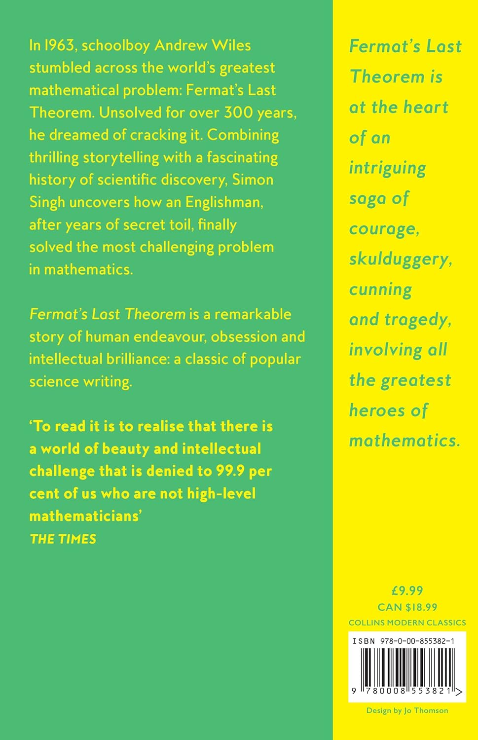 Collins Modern Classics - Fermat'S Last Theorem: the Compelling Biography and History of Mathematical Intellectual Endeavour image number 2