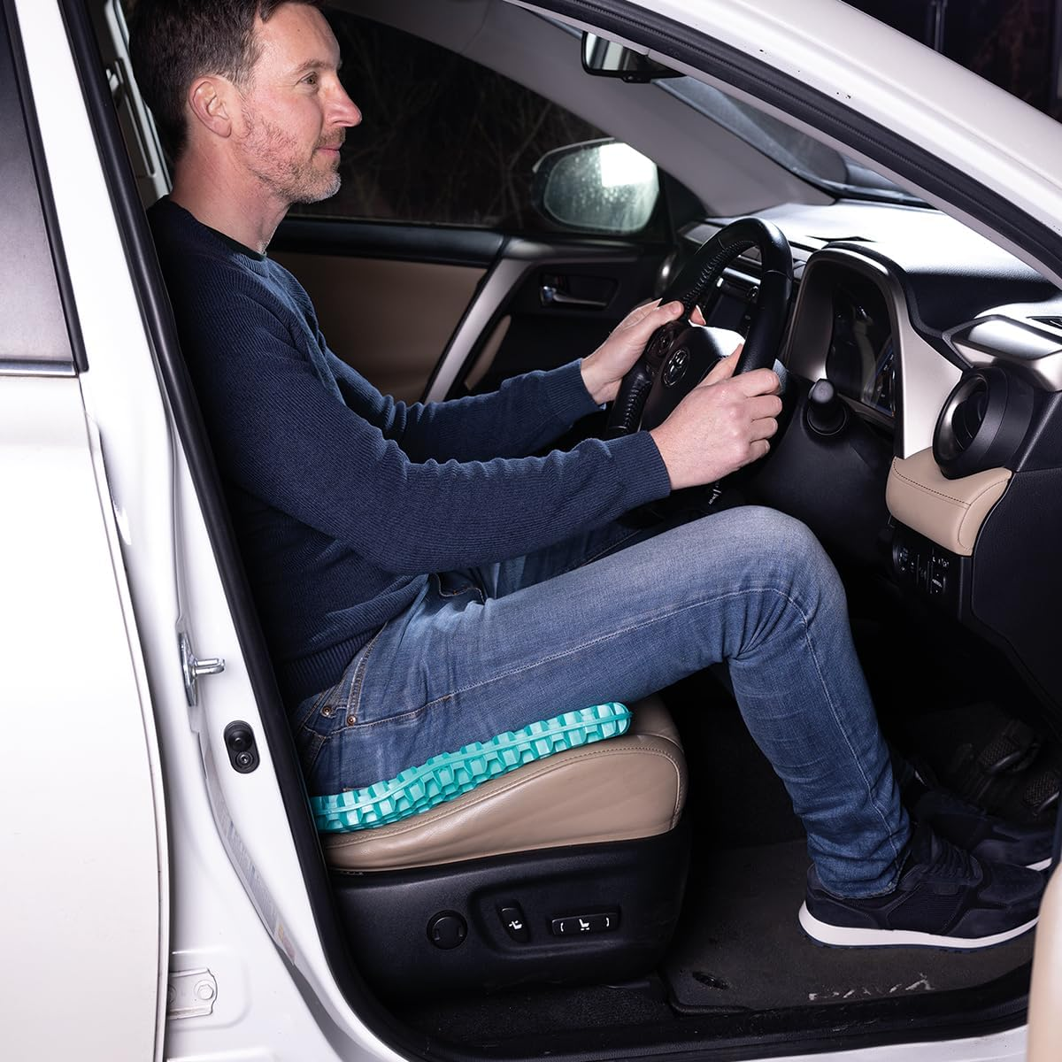 JML Soft Sitter Honeycomb Cushion - Gel Seat Cushion for Support and Flexibility, Home, Office, Gaming and Car Seat Pads - Lightweight, Durable, Breathable for All-Day Comfort and Posture, Aqua Green image number 6