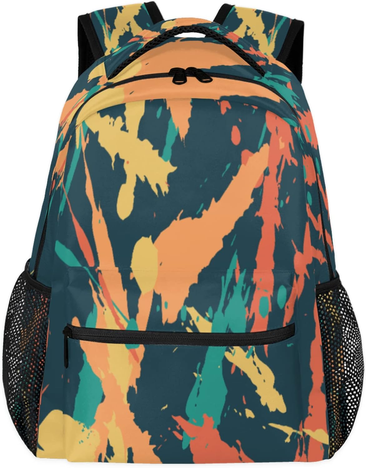 Colored Graffiti Pattern Backpack Lightweight Waterproof Travel Rucksack Vintage Pattern Stylish Backpack for Man Women image number 4