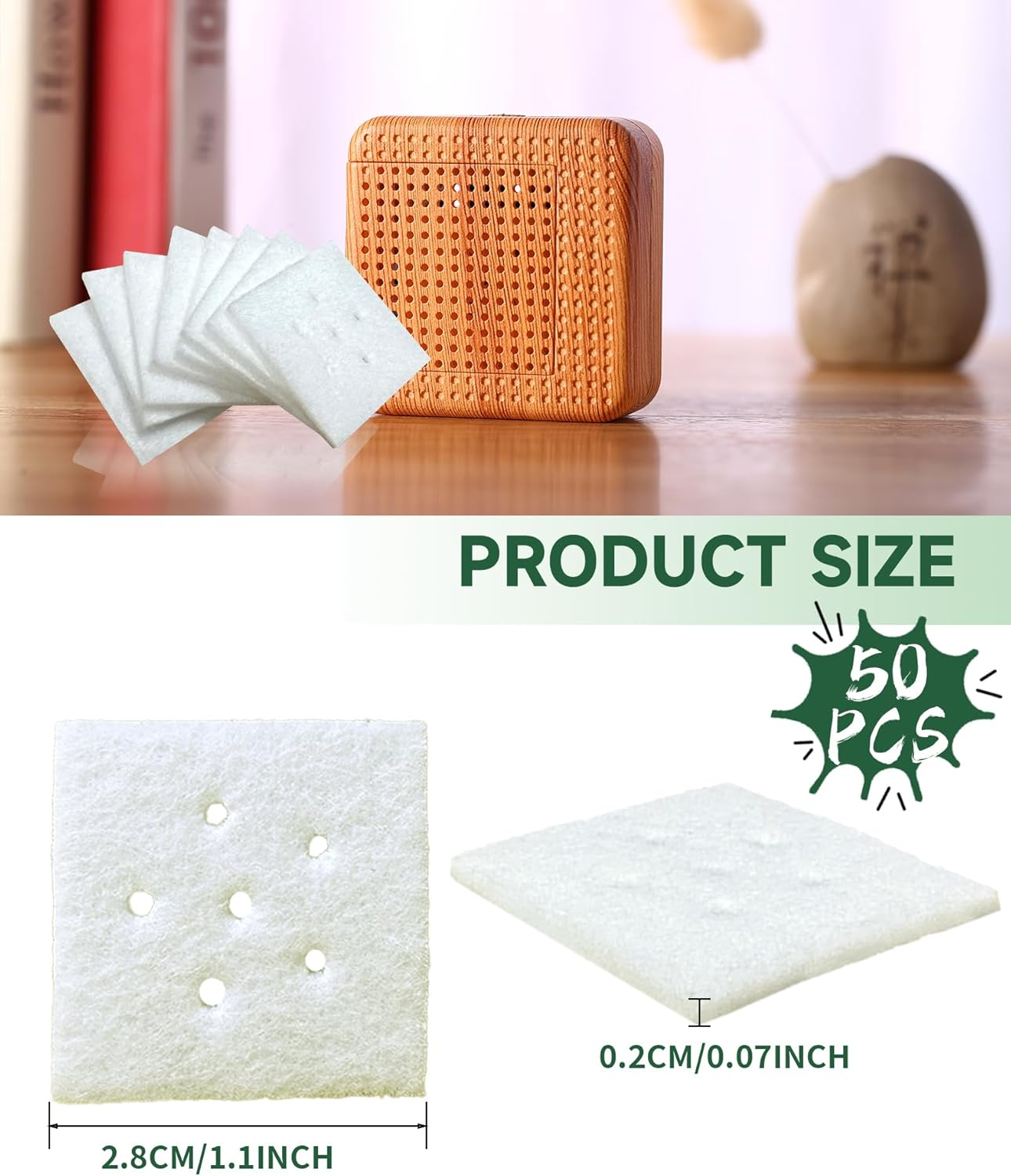 Replacement Pads 50 Pieces for Portable Essential Oil Diffuser with Good Absorbent image number 2