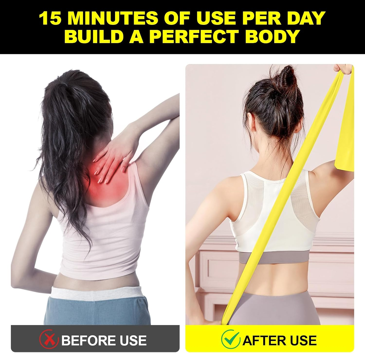 Resistance Bands with Different Strengths, H HOME-MART Professional Exercise Bands, Physical Therapy Fitness Bands for Physical Therapy,Strength Training, Yoga, Pilates, Stretching, Recovery, Stretch image number 1