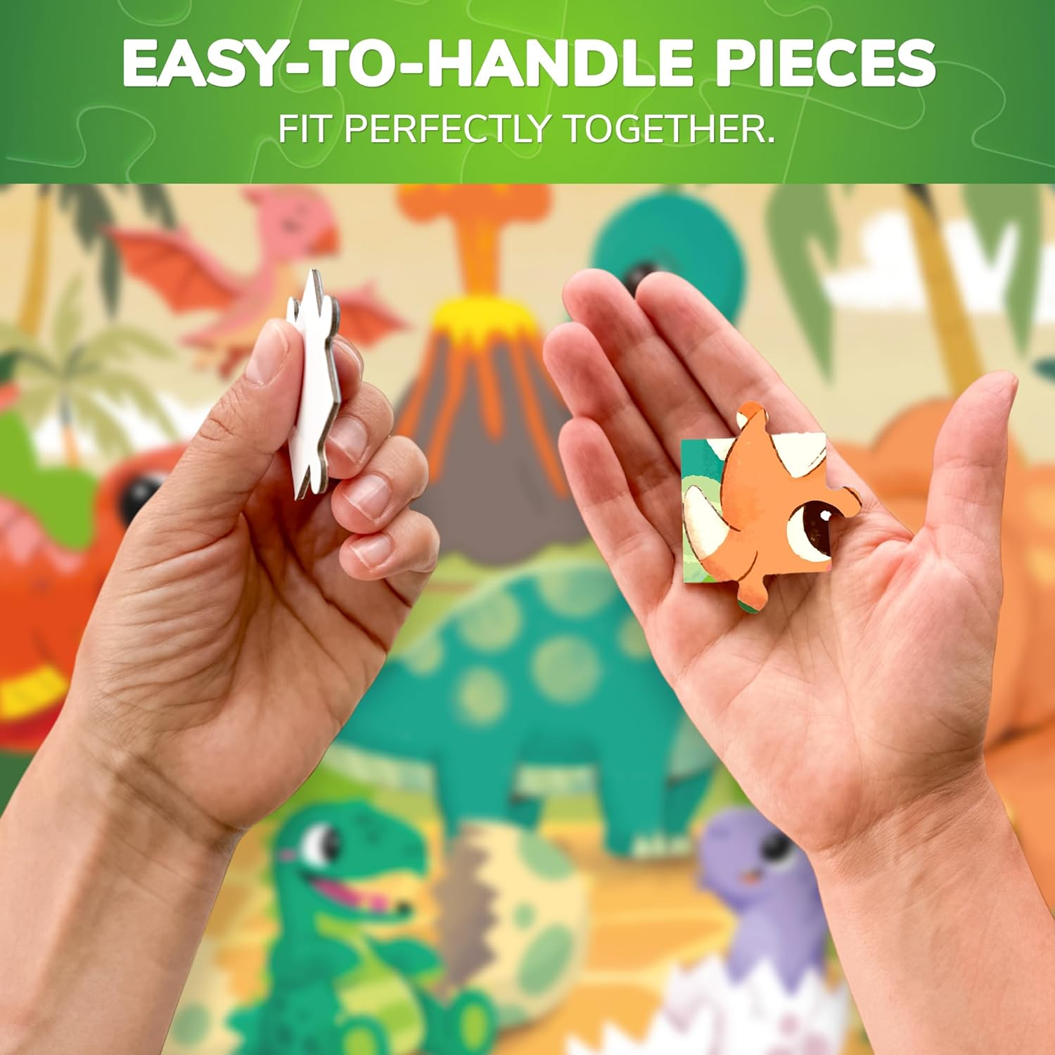 QUOKKA 30 Pcs Solo Assortment Puzzles for Kids Ages 3-6 | Toy for Learning Dinosaurs for 3-6 Year Old | Jigsaw Dino Game Boy and Girl - Africa image number 3