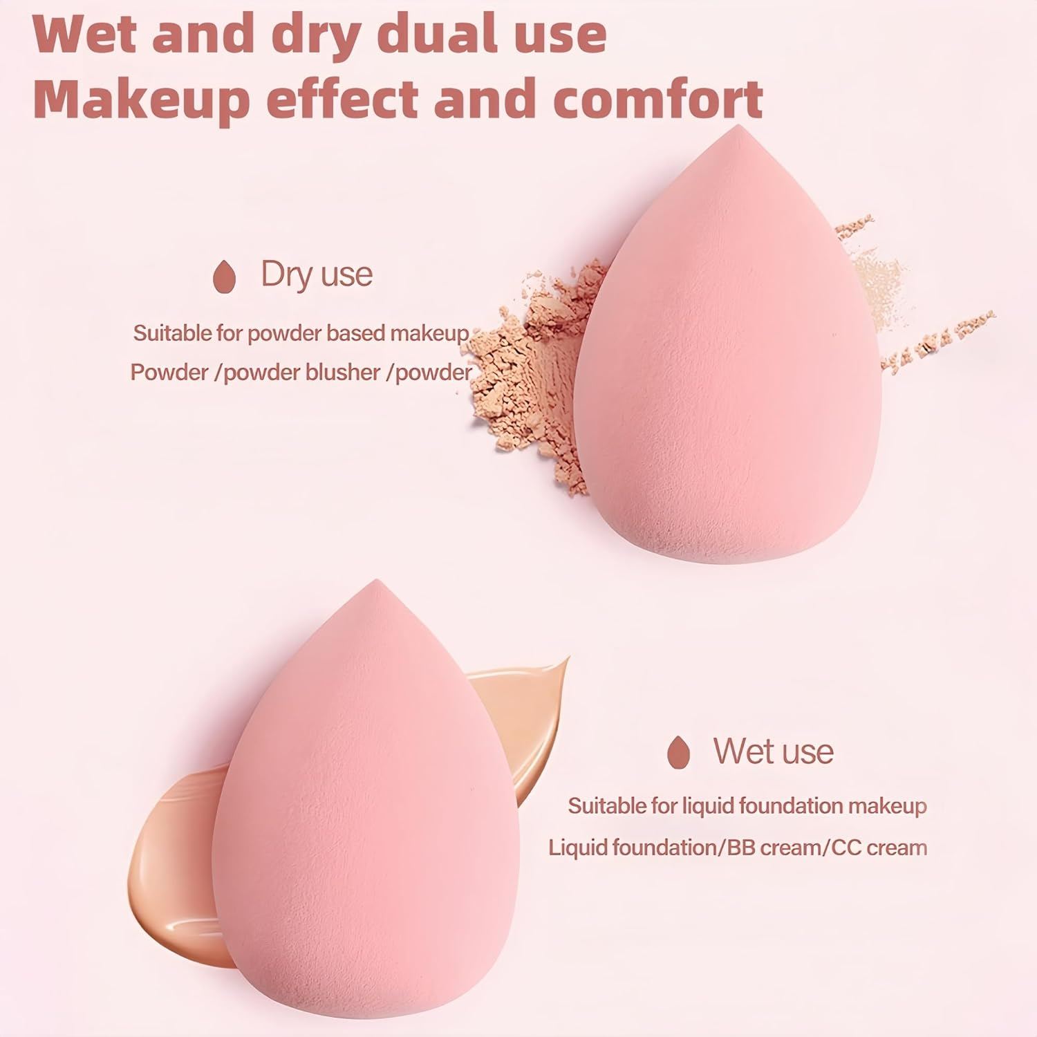 Longfng Makeup Sponge Set 27 PCS, Washable Reusable Beauty Sponge Blender for Loose Powder and Powders Foundation with Beauty Egg, Triangle Powder Puffs, Finger Cushion image number 3