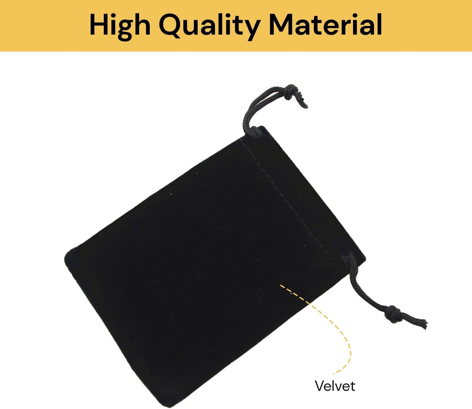 EZONEDEAL 50 Pcs Velvet Drawstring Bags, Velvet Bags for Jewelry, Gift, Wedding Favors, Candy Bags, Party Favors, Velvet Drawstring Cloth Jewelry Pouches, Wedding Gift Bag (Black) (20X30Cm) image number 5