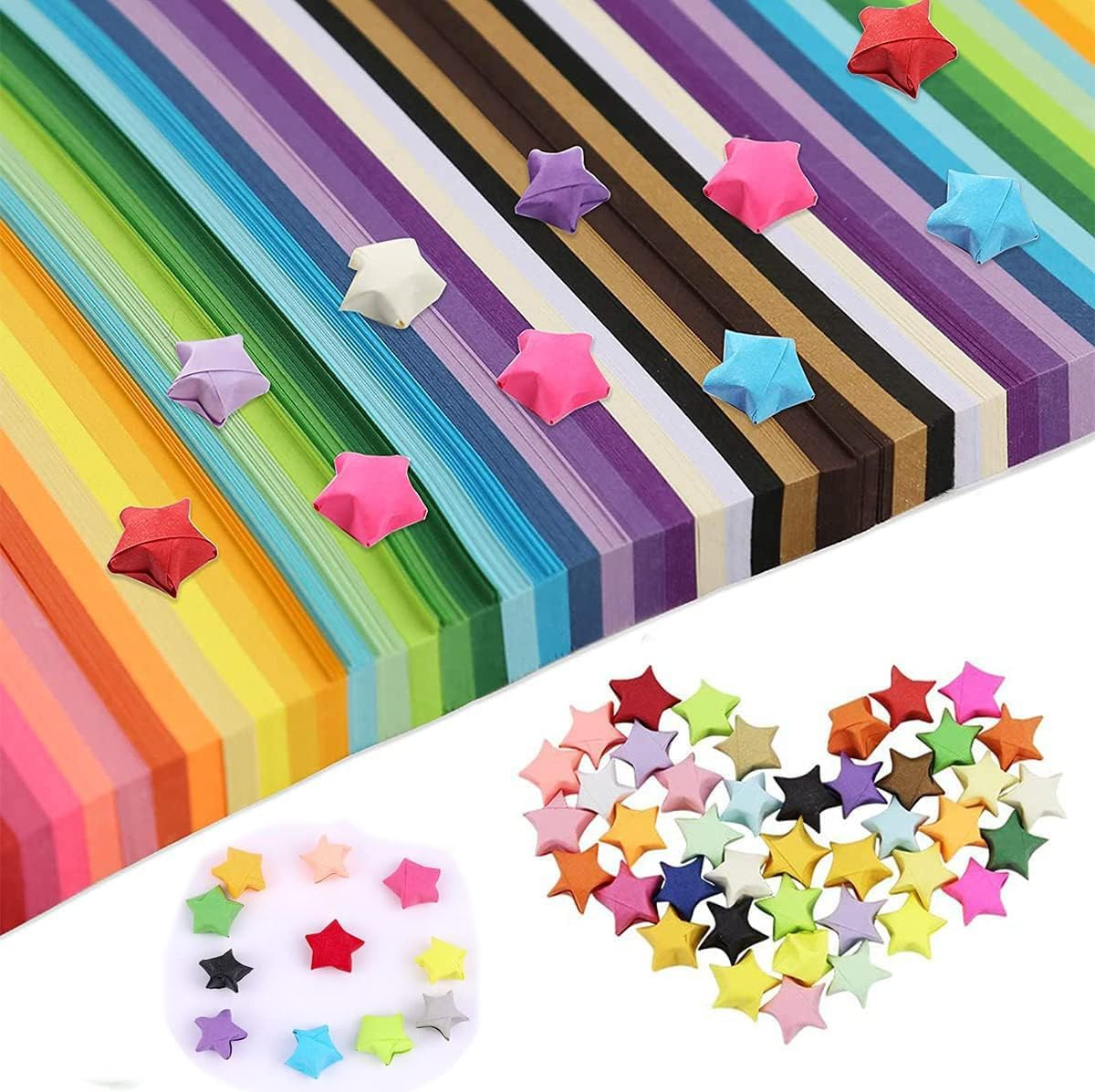 Origami Stars Papers, Star Paper, WADY 1350 Sheets Children'S Lucky Star Origami Strips, 24 * 1CM Lucky Origami Stars for Make Wishing Stars, DIY Paper Crafts (27 Color)