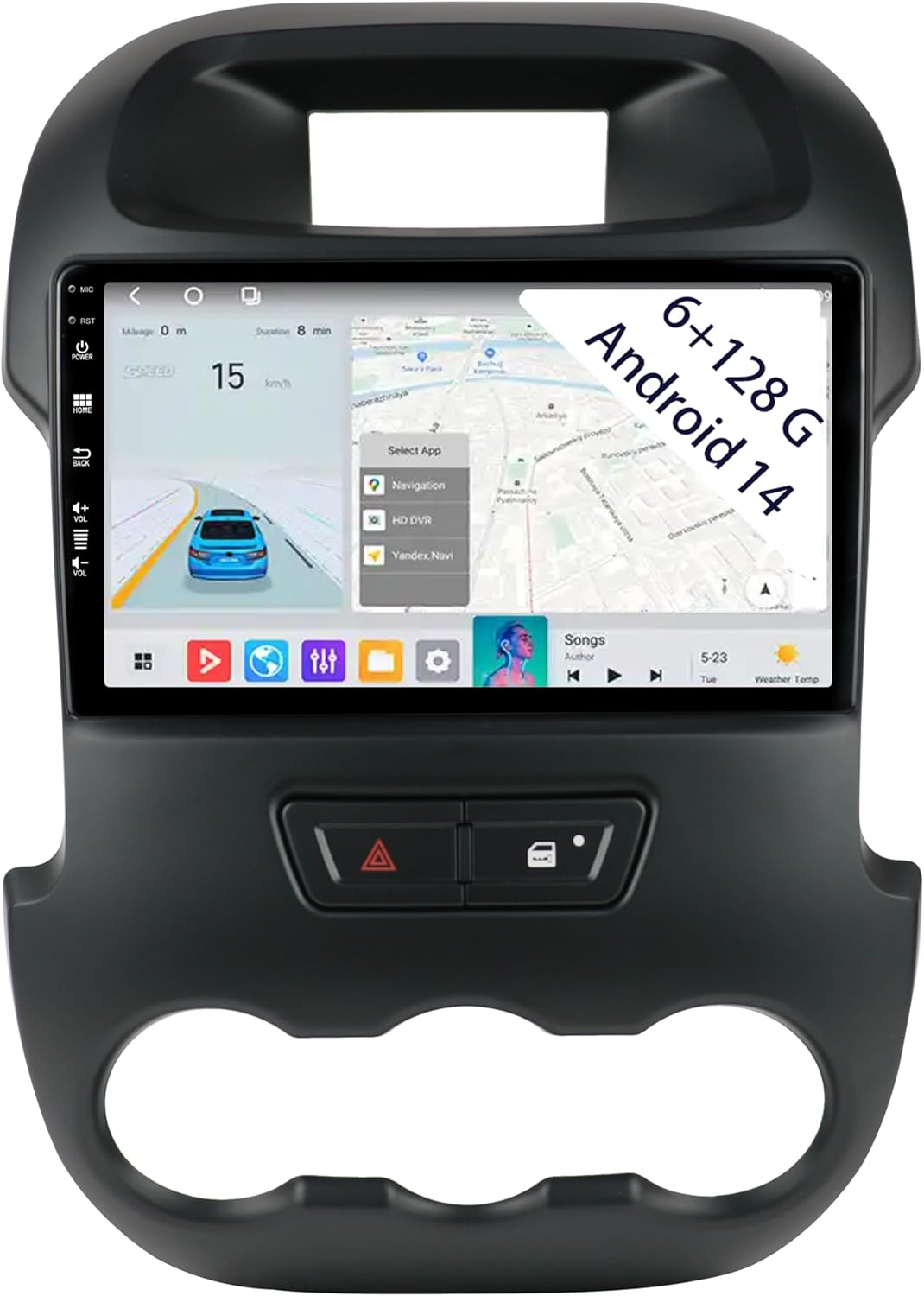 [6+128GB] 9" Android 14 Autoradio for Ford Ranger F250 2011 2012 2013 2014 2015 2016 Radio Stereo Carplay Wireless Car Play GPS Auto Navi Screen Bluetooth Navigation Player Touchscreen Mirror Link