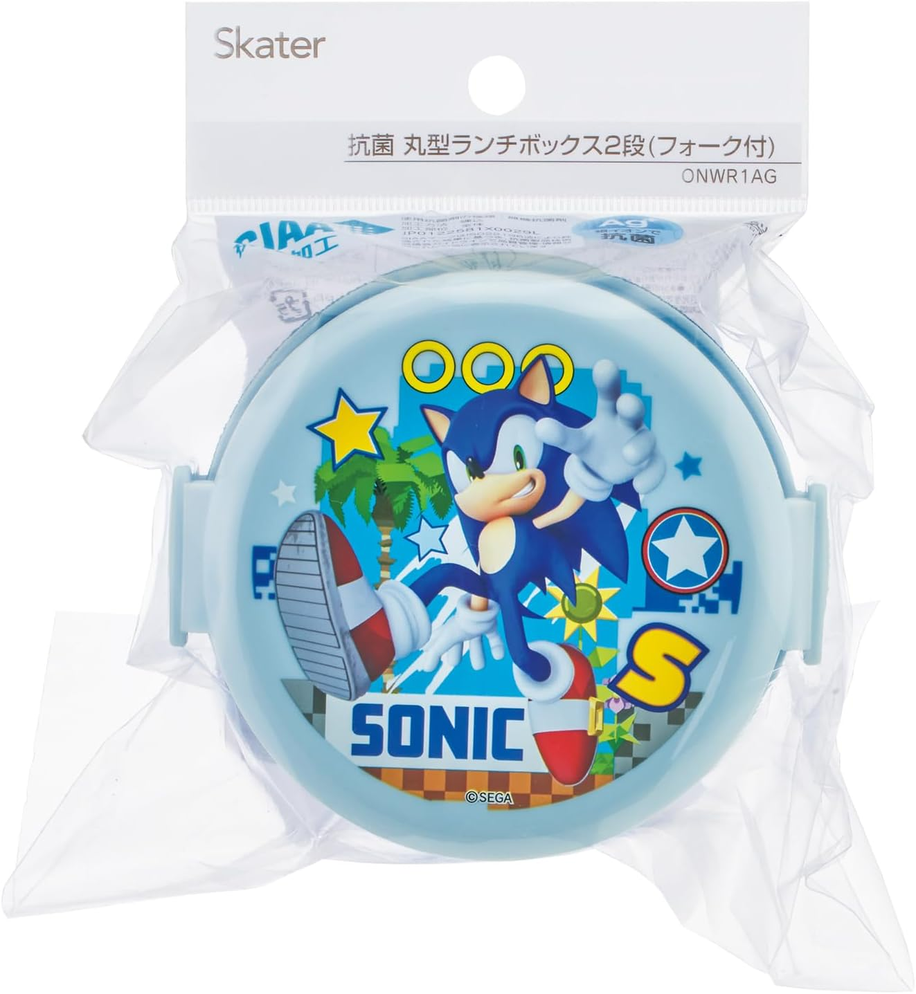 Skater ONWR1AG-A Lunch Box, 16.9 Fl Oz (500 Ml), 2-Tier, Round, Rice Ball Case, Antibacterial, Made in Japan - 15.2 Fl Oz (45 image number 4