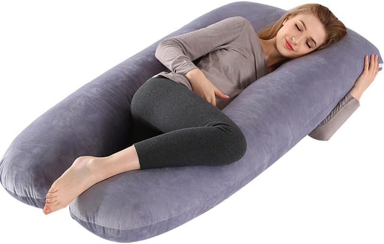 U-Shape Full Body Pillow, Adjustable Memory Foam Pregnancy Pillow for Sleeping, Full Body Pillows for Adults Sleeping, Belly and Back Support, Maternity Pillow with Removable Cover image number 6