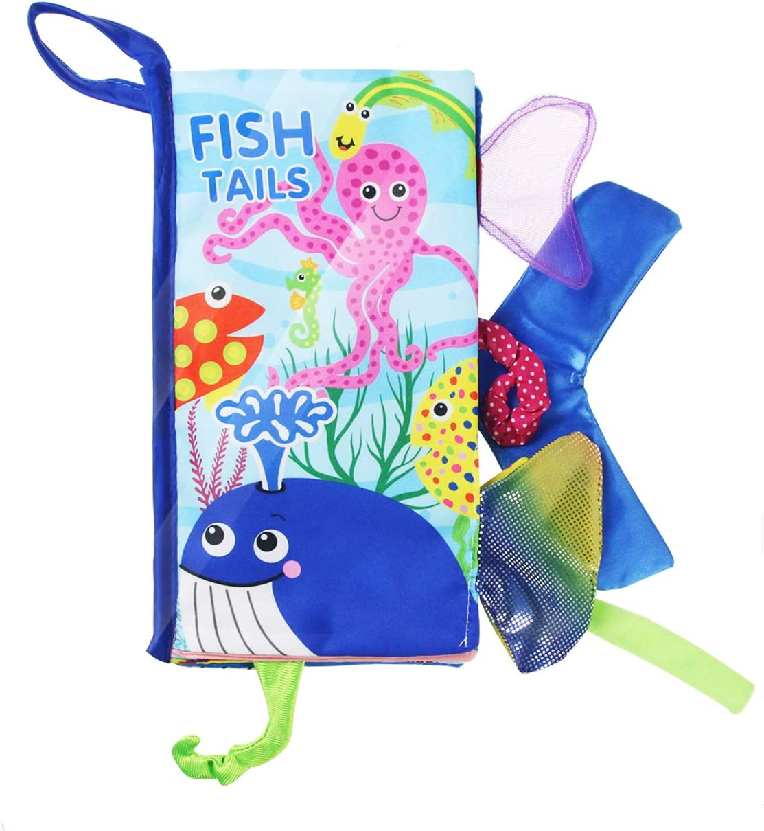 Coolplay Soft Cloth Book Cartoon Animal Tails, Marine Animal Printed Fabric Cloth Book, Educational and Learning Soft Cloth Book for Babies image number 4