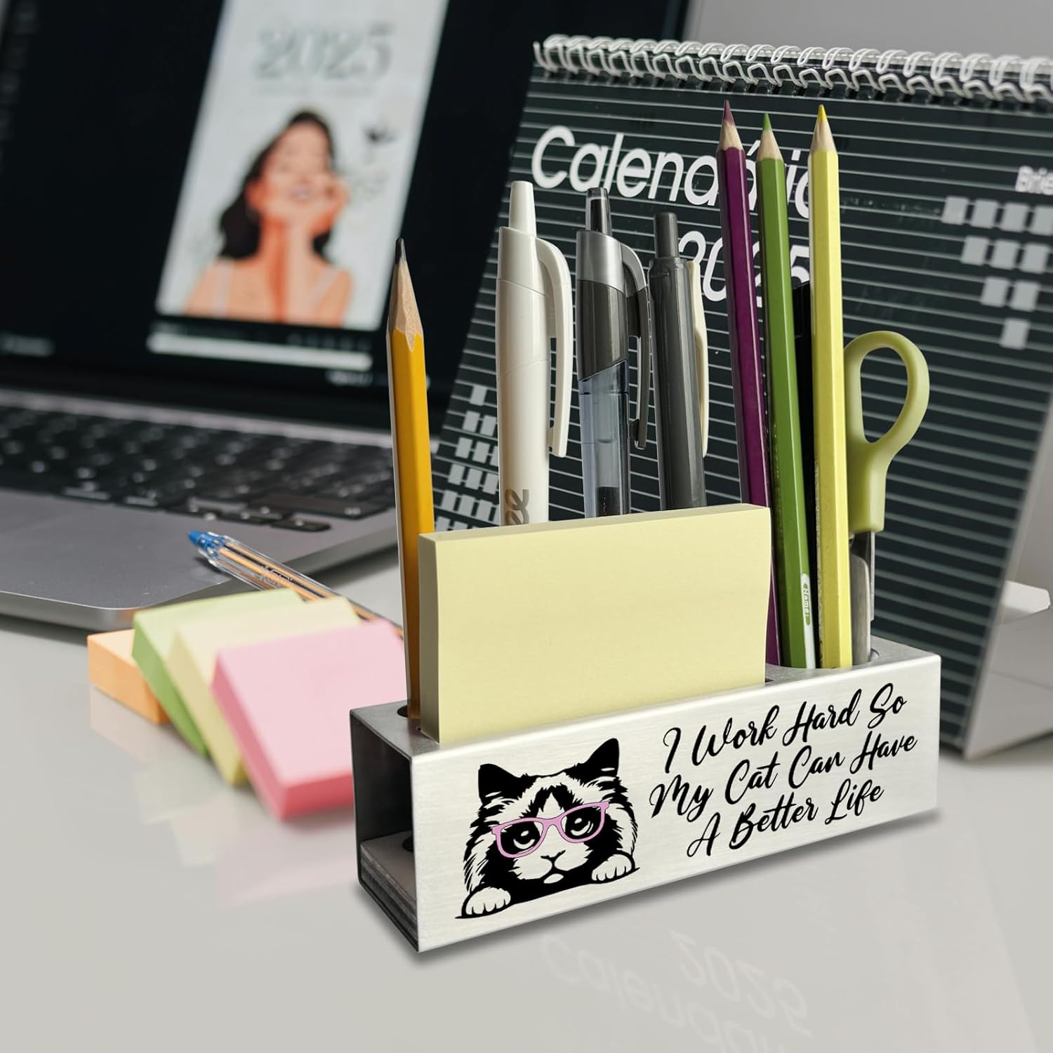 Ragdoll Cat Pencil Holder, Funny Ragdoll Cat Owner Lover Office Desk Decor Organizer Accessories Gifts Stainless Steel Pen Holders Apen2 image number 1