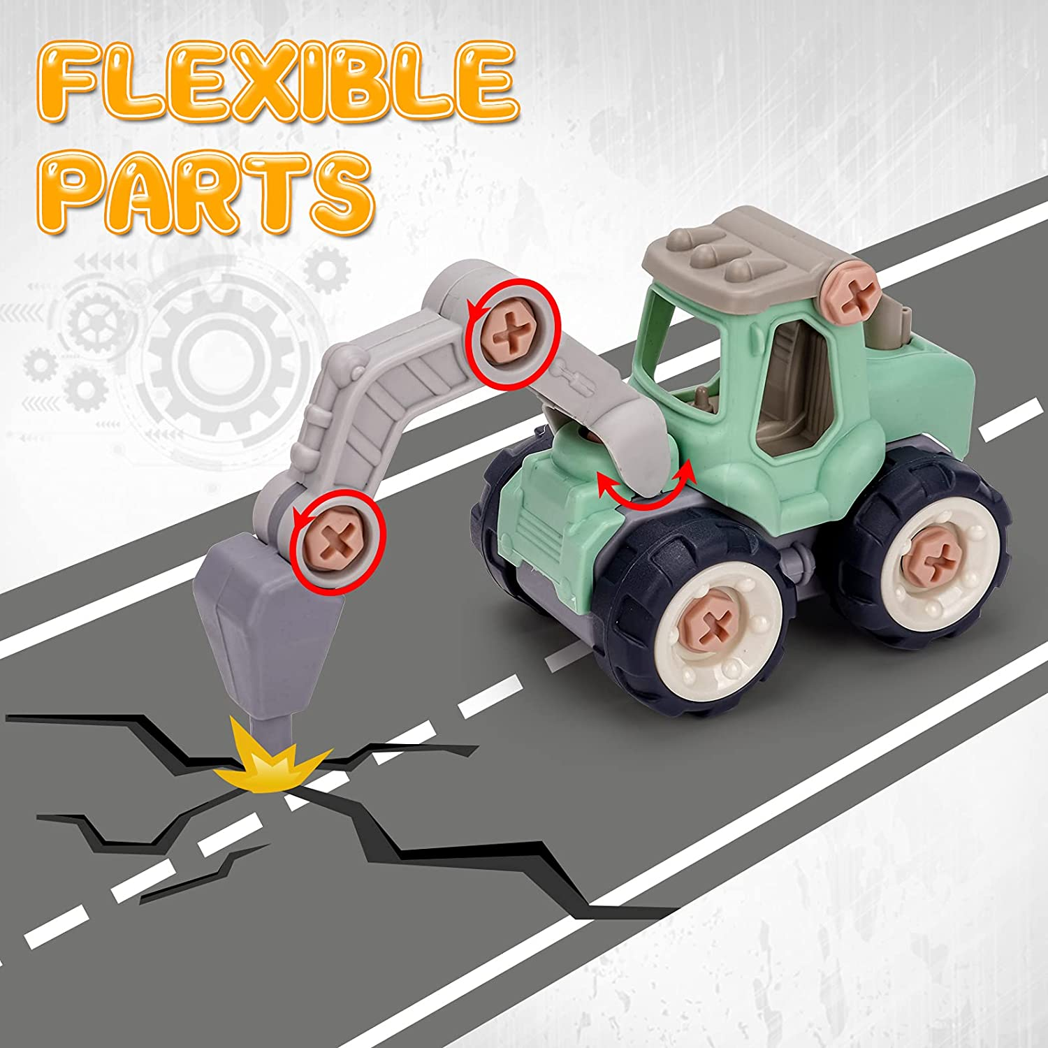 Take Apart Play Vehicles Set 4 PCS for Toddlers - Great Gifts for Boys image number 3