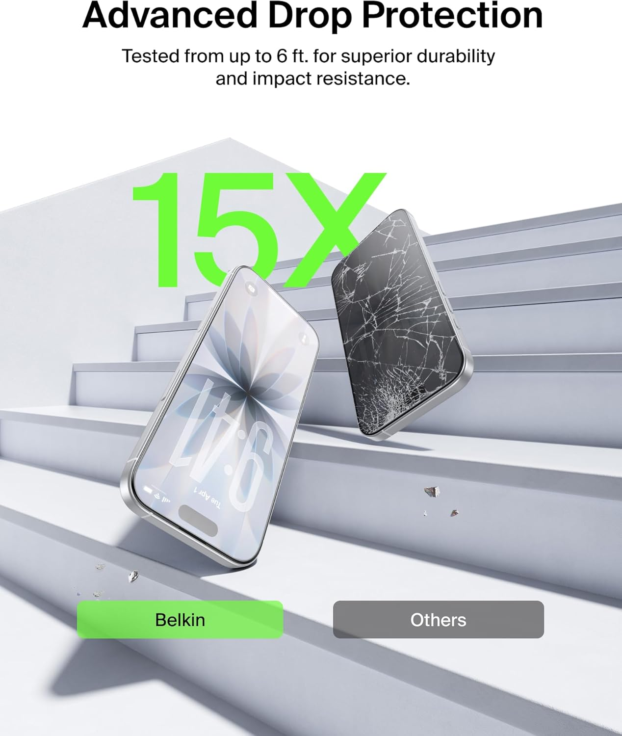 Belkin Screenforce Temperedglass Screen Protector for Iphone 17 Scratch-Resistant Impact Protection W/Included Easy Align Tray for Bubble Free Application image number 2