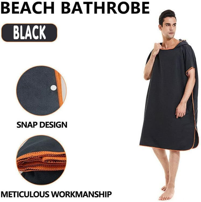 AIMALL Adult Changing Robe Towel Bath Hooded Quick Dry Beach Towel Poncho Bathrobe，Lightweight, One Size Fits Most, 43.3X35.4 Inches - Blue image number 2