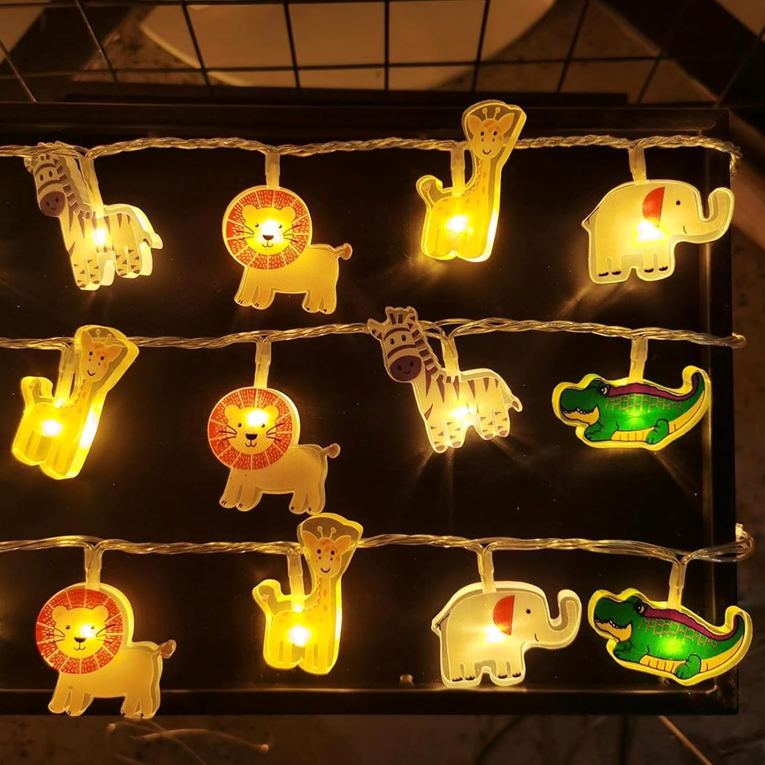 Alegre Animal Fairy Lights Indoor, 1.5 M 10 LED Fairy Lights Children'S Room Boys Girls Children'S Fairy Lights Battery Operated Animal Fairy Lights for Pram, Bedroom, Wedding, Room Decoration image number 1