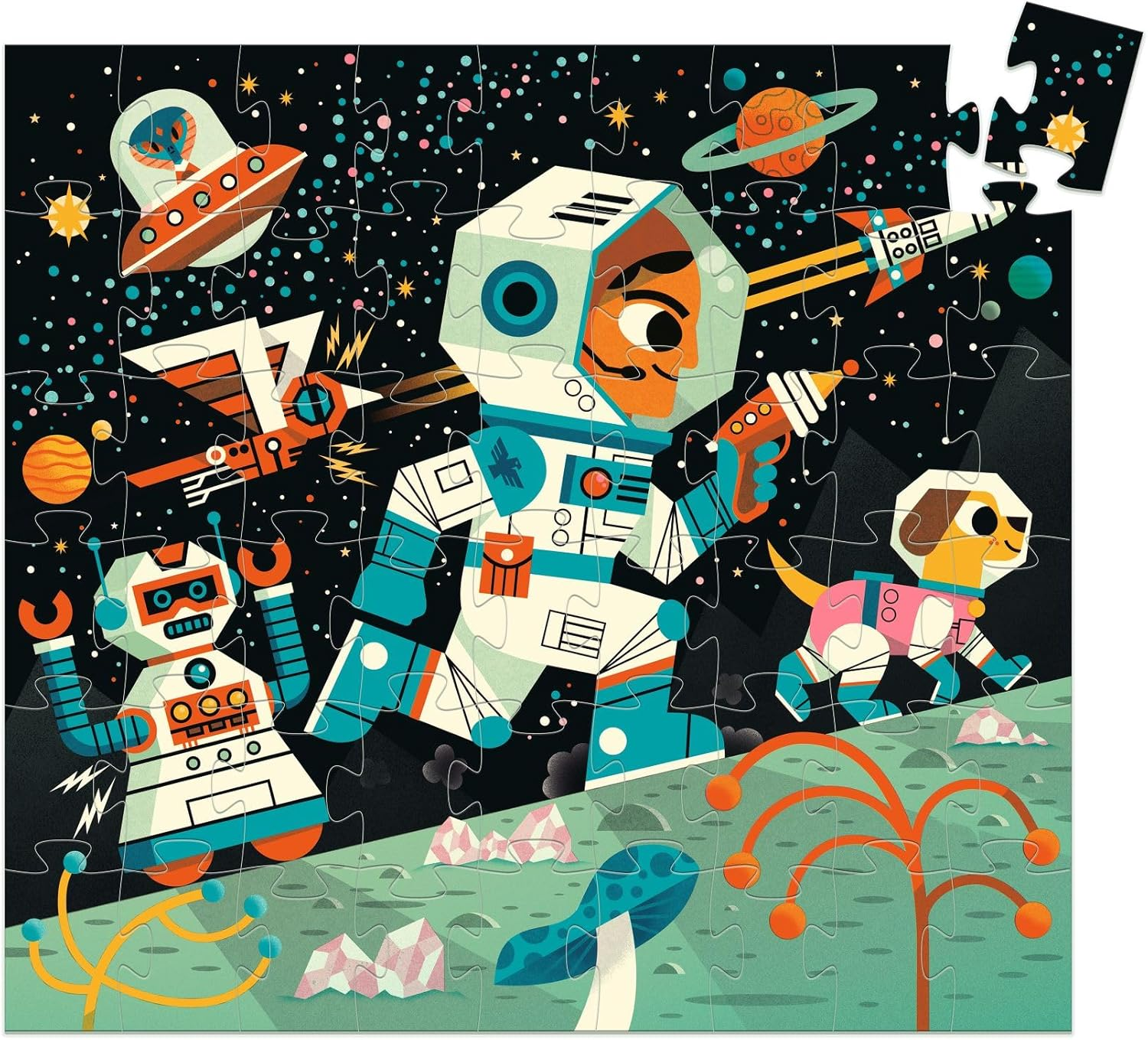 Djeco DJ07291 Space Station 54 Pc Silhouette Jigsaw Puzzle