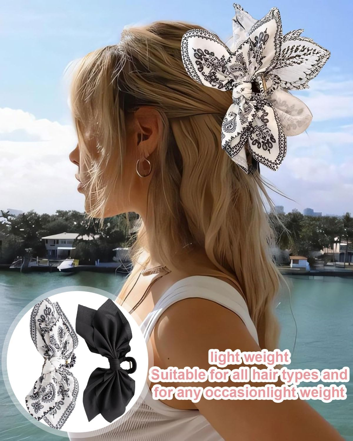 IPNSDON Pack of 2 Large Hair Bands for Women, Fancy Hair Clips, Butterfly Hair Clips, Hair Clips for Thick Hair, Suitable for Girls Hair Bands image number 2