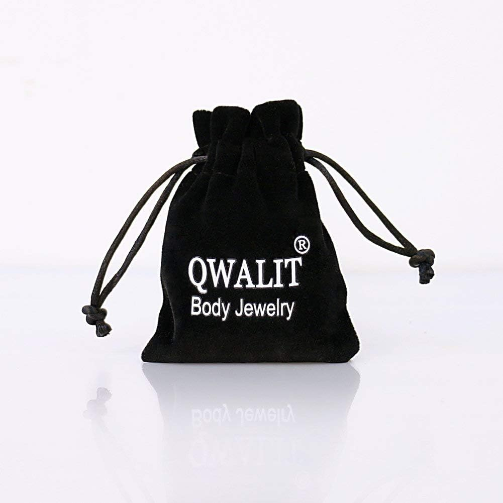 QWALIT Fake Belly Piercing Fake Belly Ring Fake Belly Button Piercing Fake Belly Button Ring Clip on Belly Button Rings Fake Belly Rings Clip on Belly Button Piercing Silver Gold image number 2