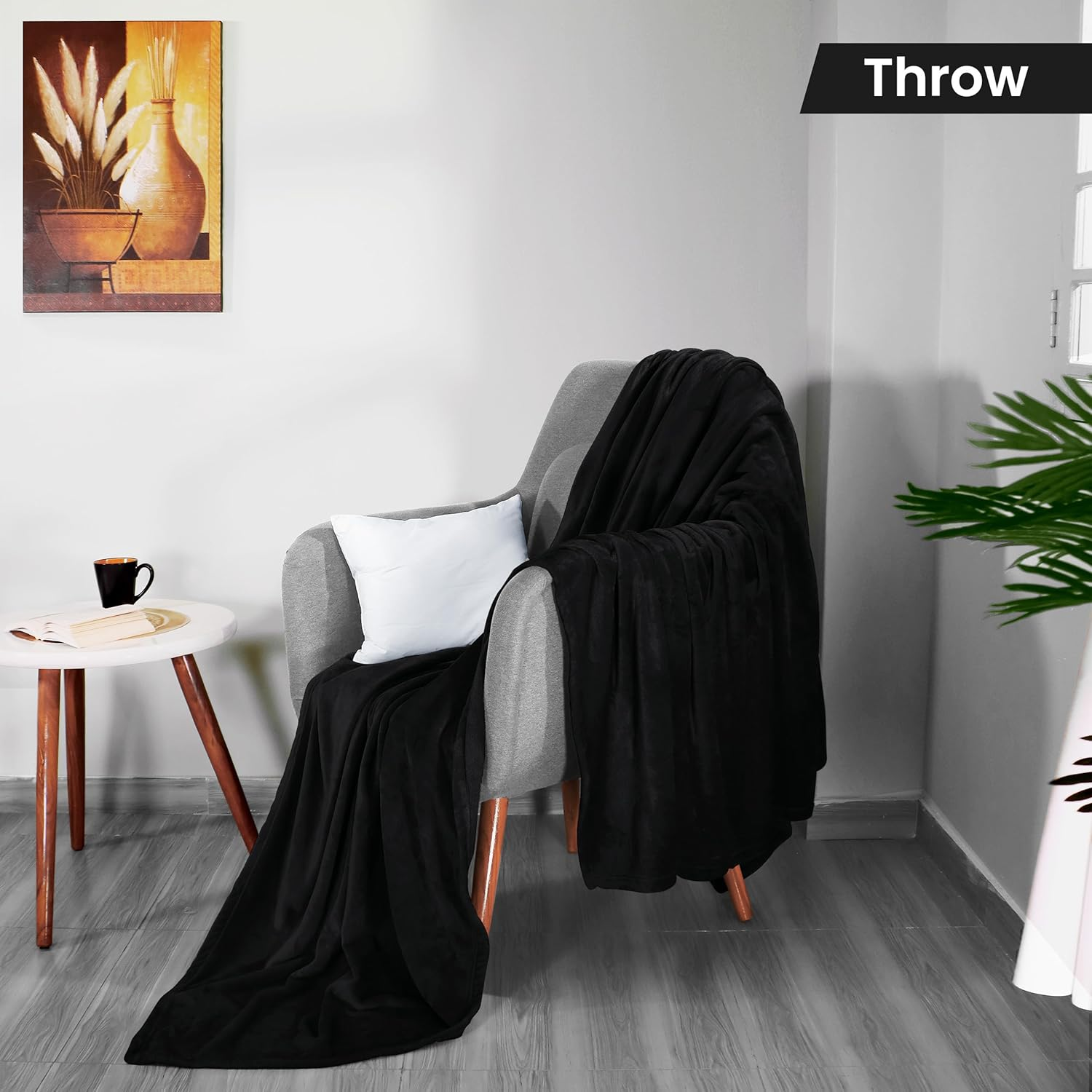 Utopia Bedding Fleece Blanket Throw Size Black 300GSM Luxury Blanket for Couch Sofa Bed Anti-Static Fuzzy Soft Blanket Microfiber (60X50 Inches) image number 1