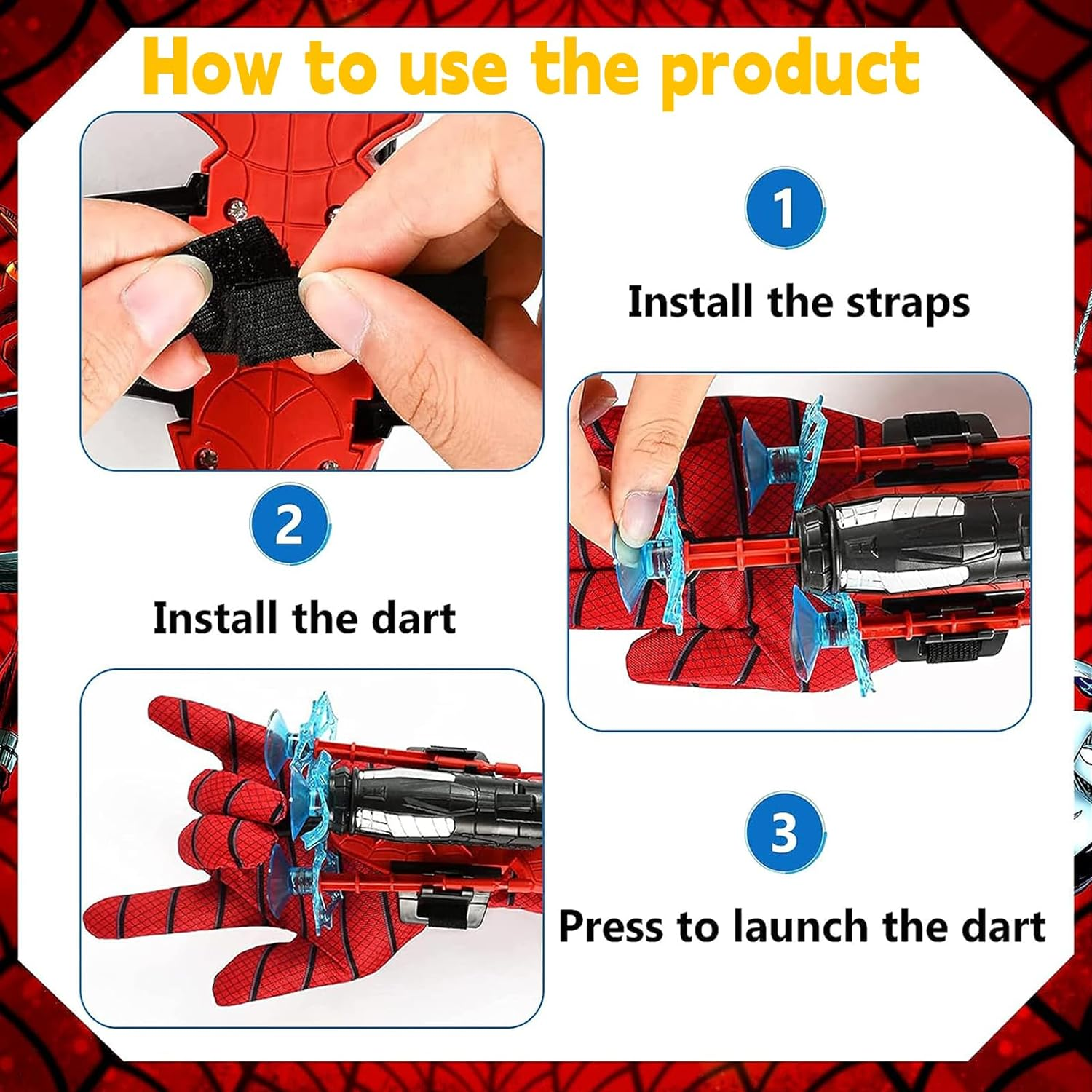 Set of 2 Spider Launcher Gloves, Spider Hero Gloves, Launcher Wrist Toy, Hero Launcher, Spider Gloves Spider Web Launcher, Super Spider Launch, Cosplay Glove Launcher image number 5