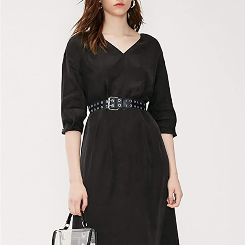 Women'S Grommet Leather Belts Punk Rock Waist Belt image number 3