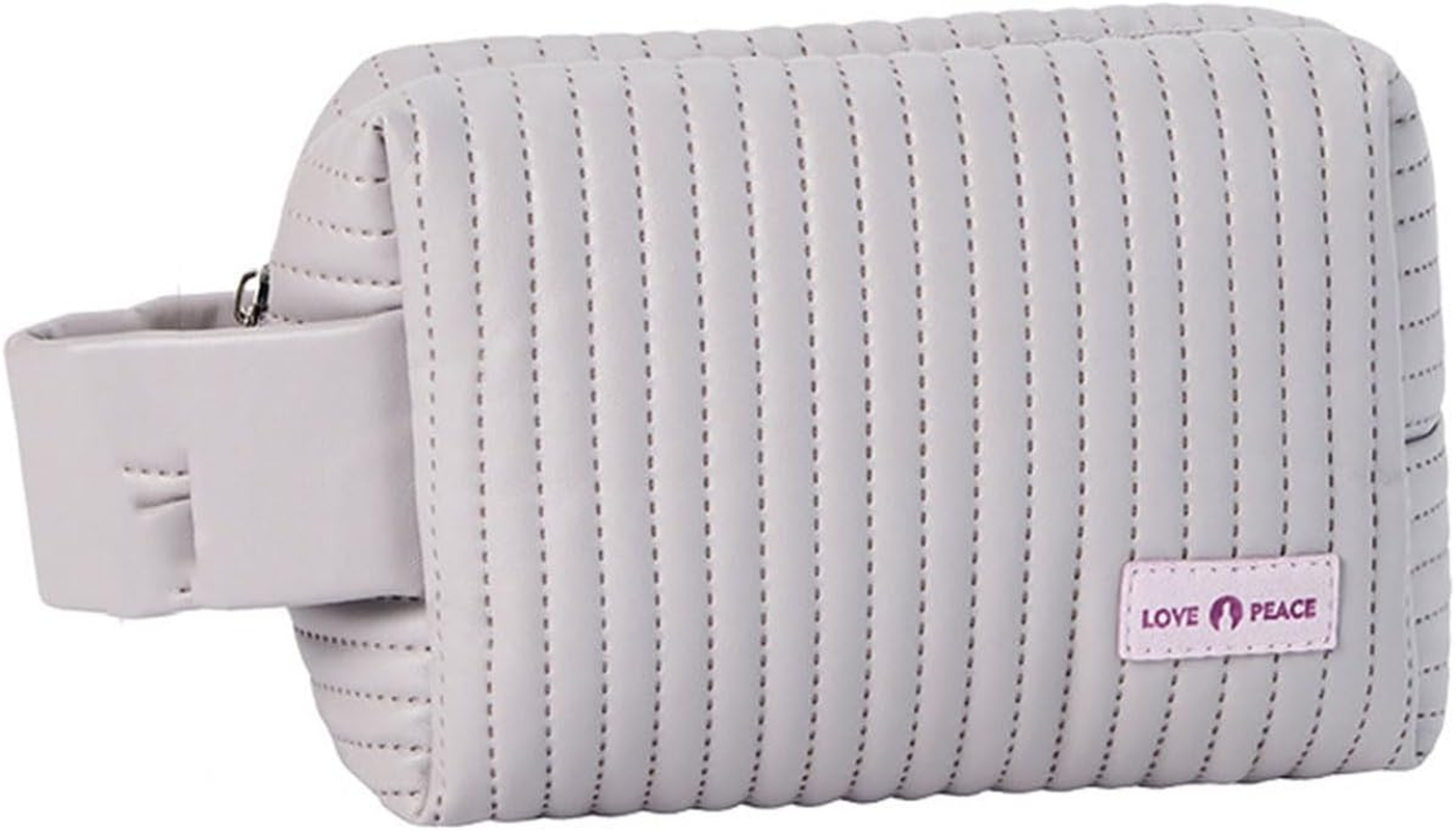 PU Cake Style Makeup Bag Large Capacity Travel Cosmetic Bag for Women Everything Cosmetic Bag Large Opening with Handle (Matcha Green) image number 4