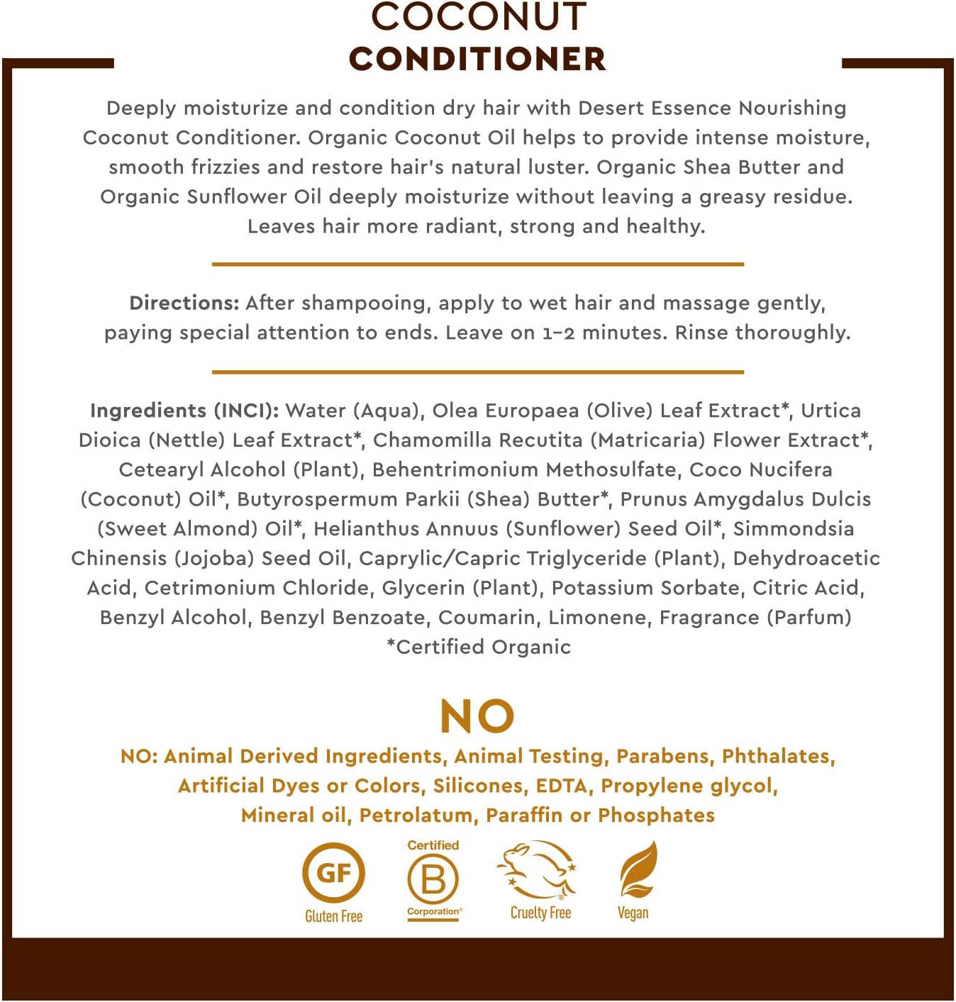 Desert Essence Organics Coconut Conditioner (8 Oz) image number 3