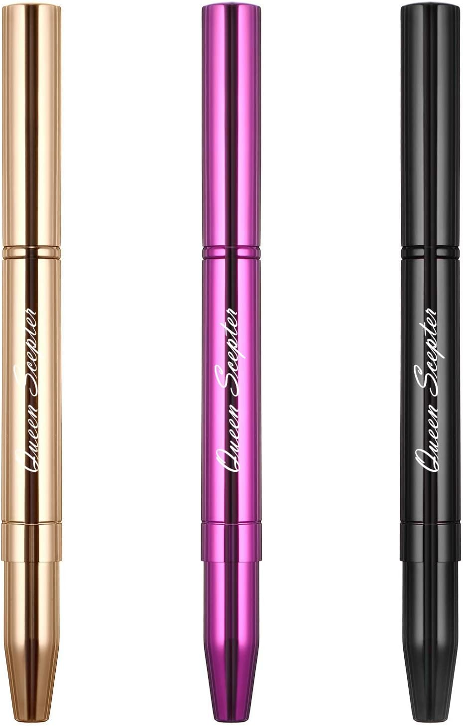 Retractable Eyebrow Eyelash Lip Brush Makeup Brush Double-Sided Soft with Cap Concealer Eyeliner for Travel Cosmetic Brushes, Gold Color