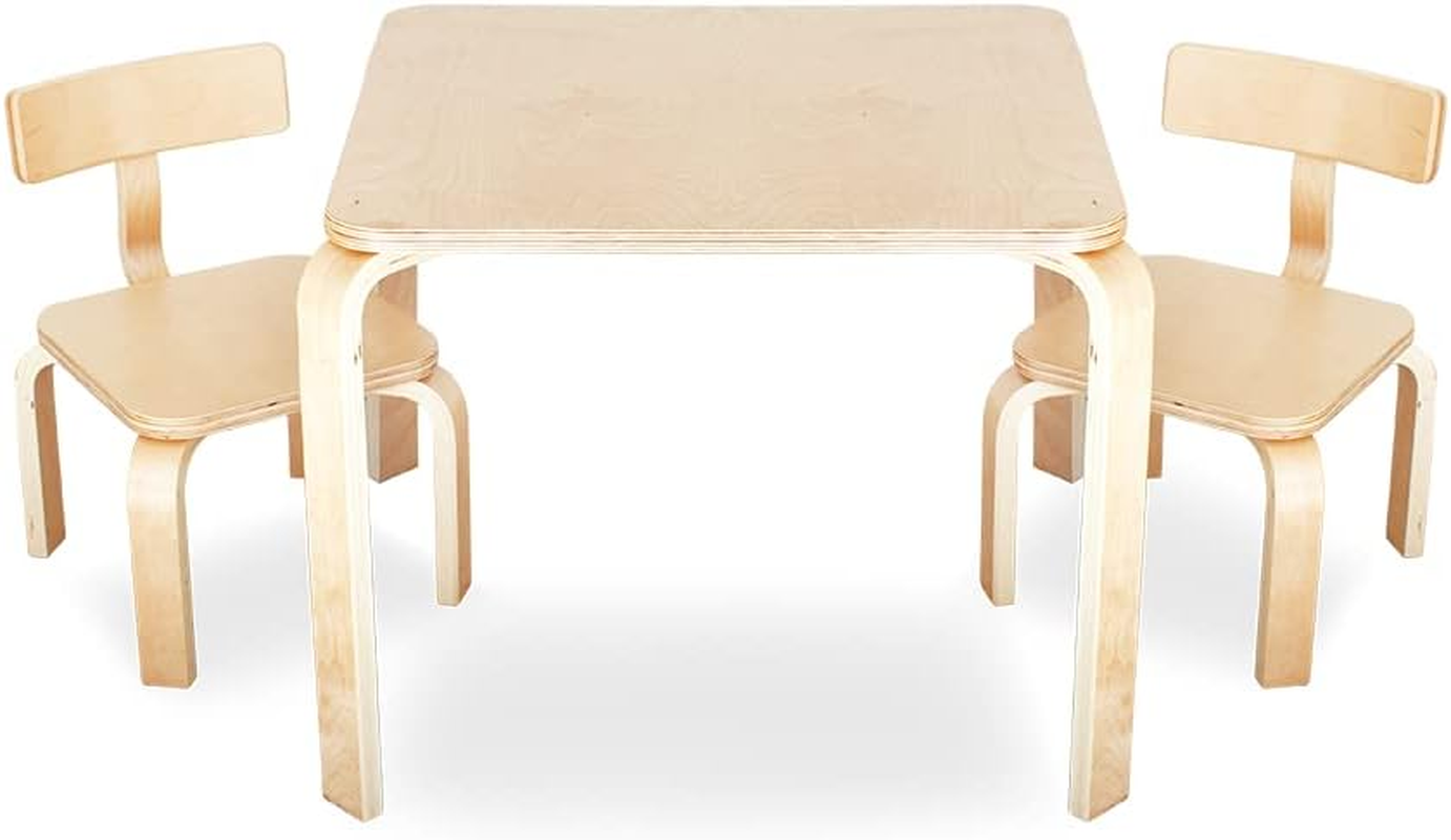Babyhood Baby Scandi Playing Table and Chairs Set, Natural (3 Piece) image number 2