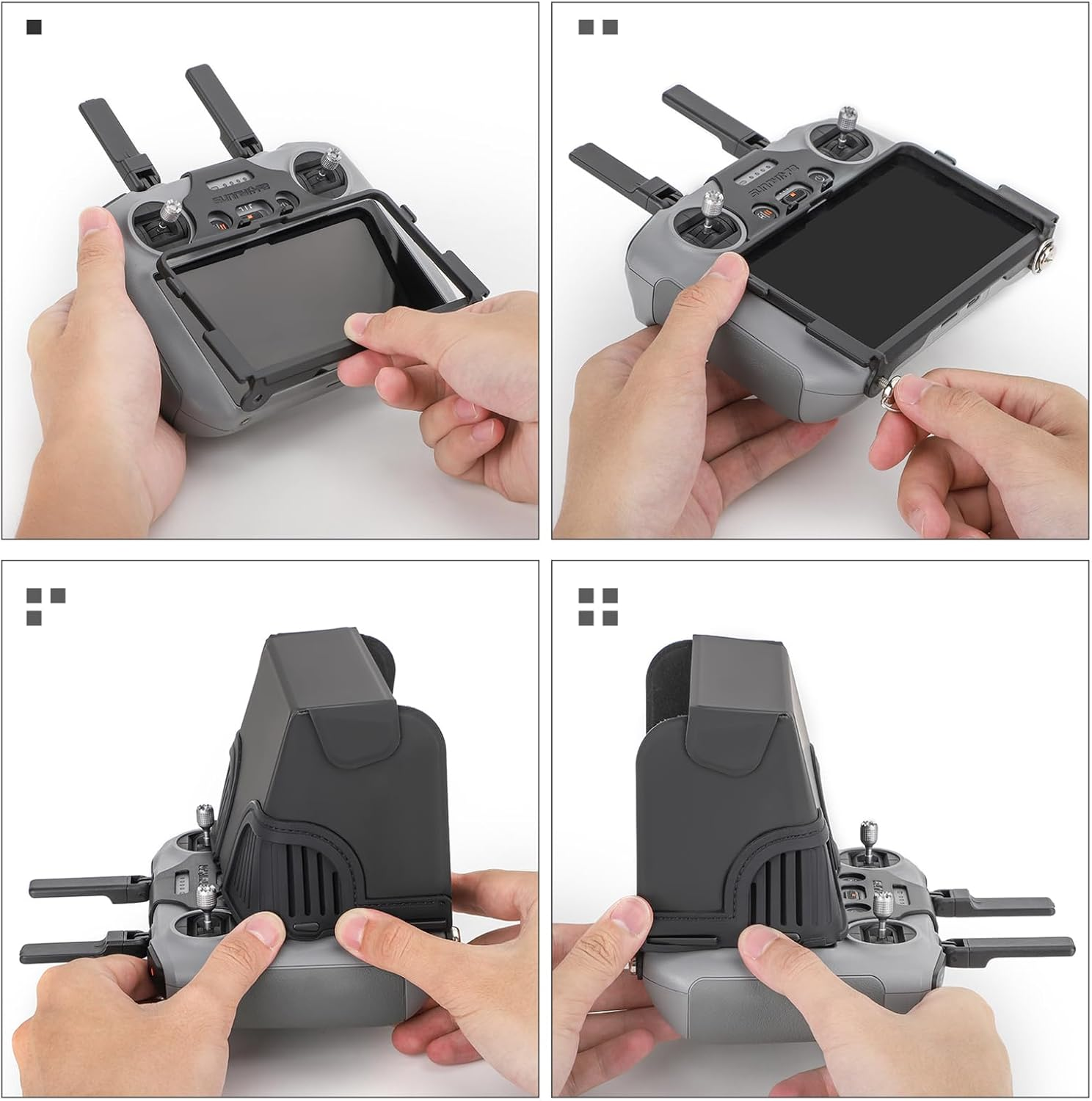 FSIDIWT Sun Hood Sunshade Cover for DJI Mini 4 Pro/Air 3 RC 2 Remote Controller Accessories, Anti-Glare Foldable Drone Controller Sun Hood Protective Cover image number 2