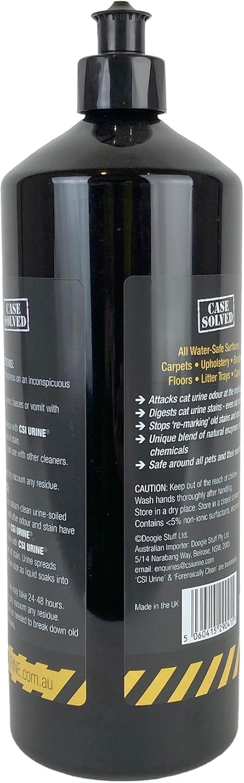 CSI Urine Cat Kitten Stain & Odour Remover, 1L, Bio-Active Enzyme Formula, Urine, Faeces & Vomit Cleaner, Eliminates Urea & Uric Acid Crystals, Prevents Remarking, Biodegradable & Natural Ingredients