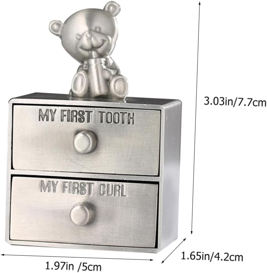 Metal Tooth Box Keepsake Holder for Baby Boys and Girls Desktop Tooth Storage Container Ring and Jewelry Organizer Trinket Box and Small Accessories image number 4