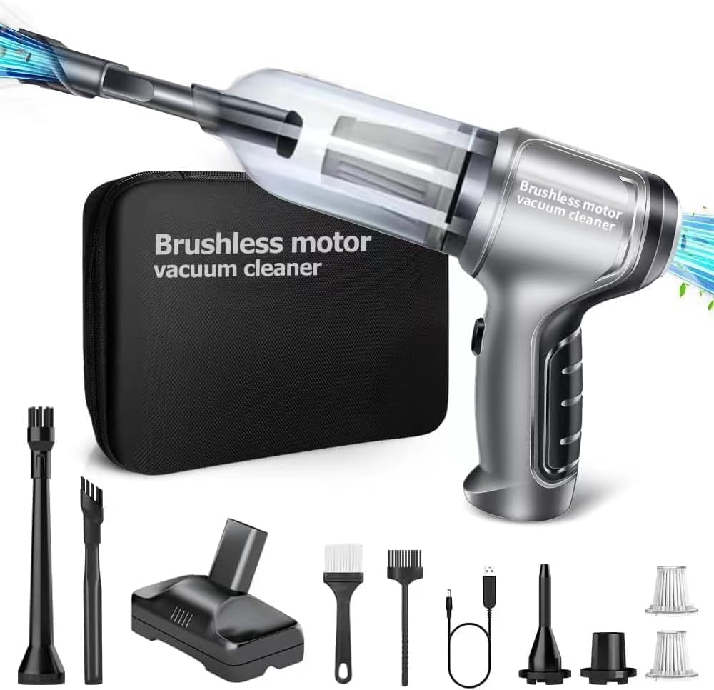 Car Vacuum Cleaner, 15000PA Handheld Vacuum Cordless Rechargeable Wireless Vacuum Brushless, 3 in 1 Portable Mini Dust Buster for Car Desktop Home Cleaning image number 3