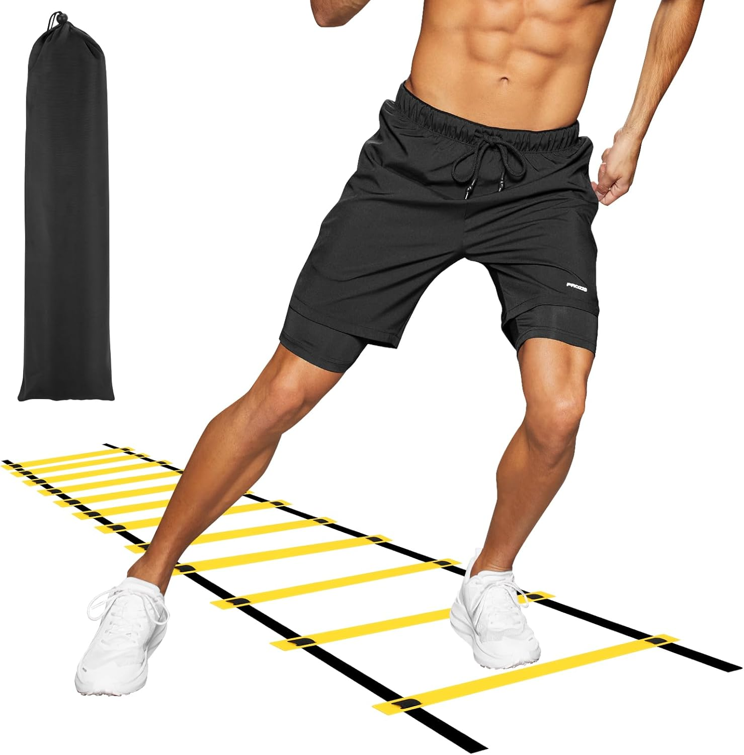 Agility Ladder 10/12 Rung Adjustable Speed Ladder, Speed Training Ladder Drill, Sports Workout Equipment for Football Soccer Footwork Exercise with Carrying Bag image number 5