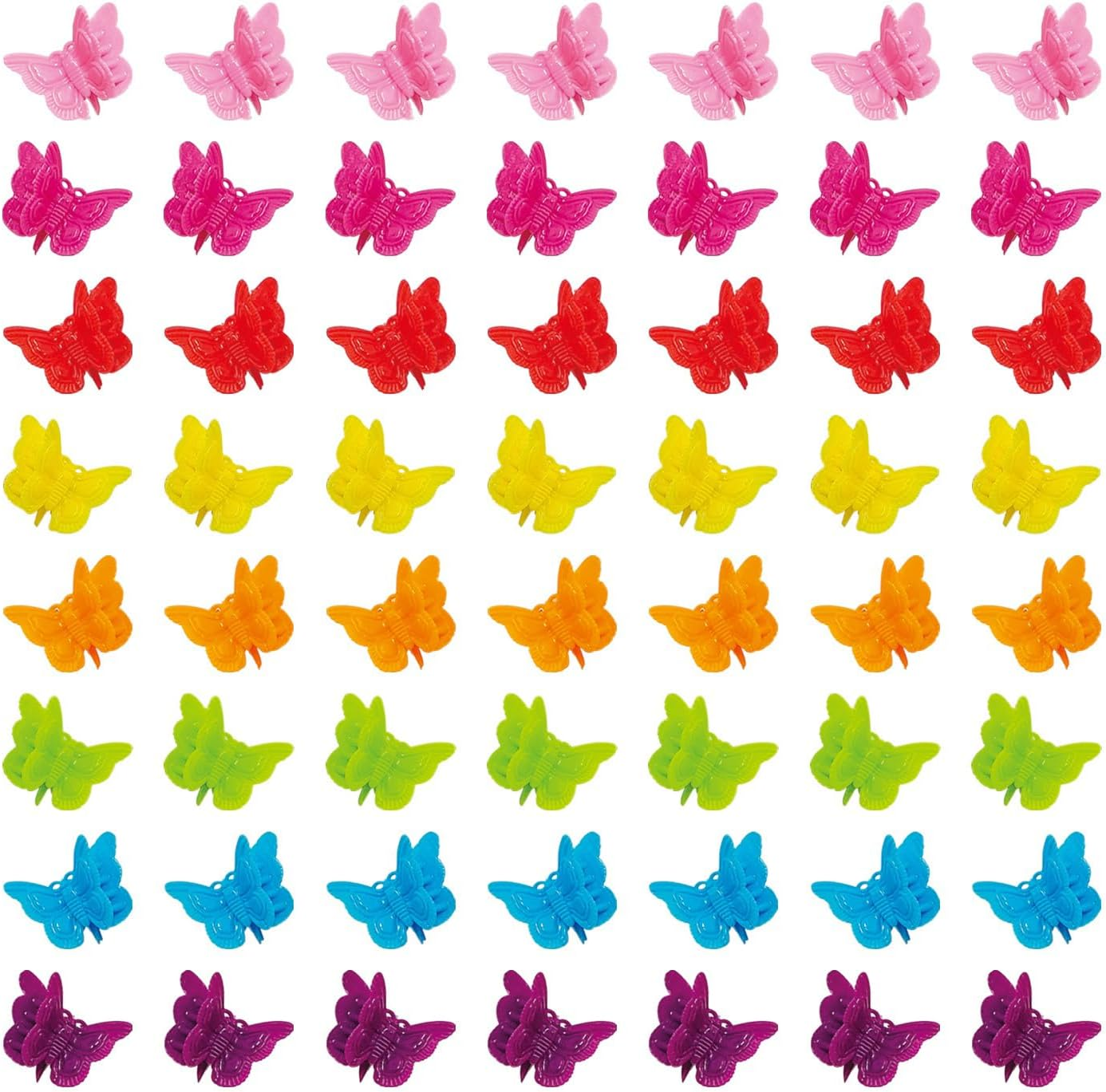 50 Packs Assorted Color Butterfly Hair Clips, Beautiful Mini Butterfly Hair Clips Hair Accessories for Women and Girls (50 Pcs Random Colour)