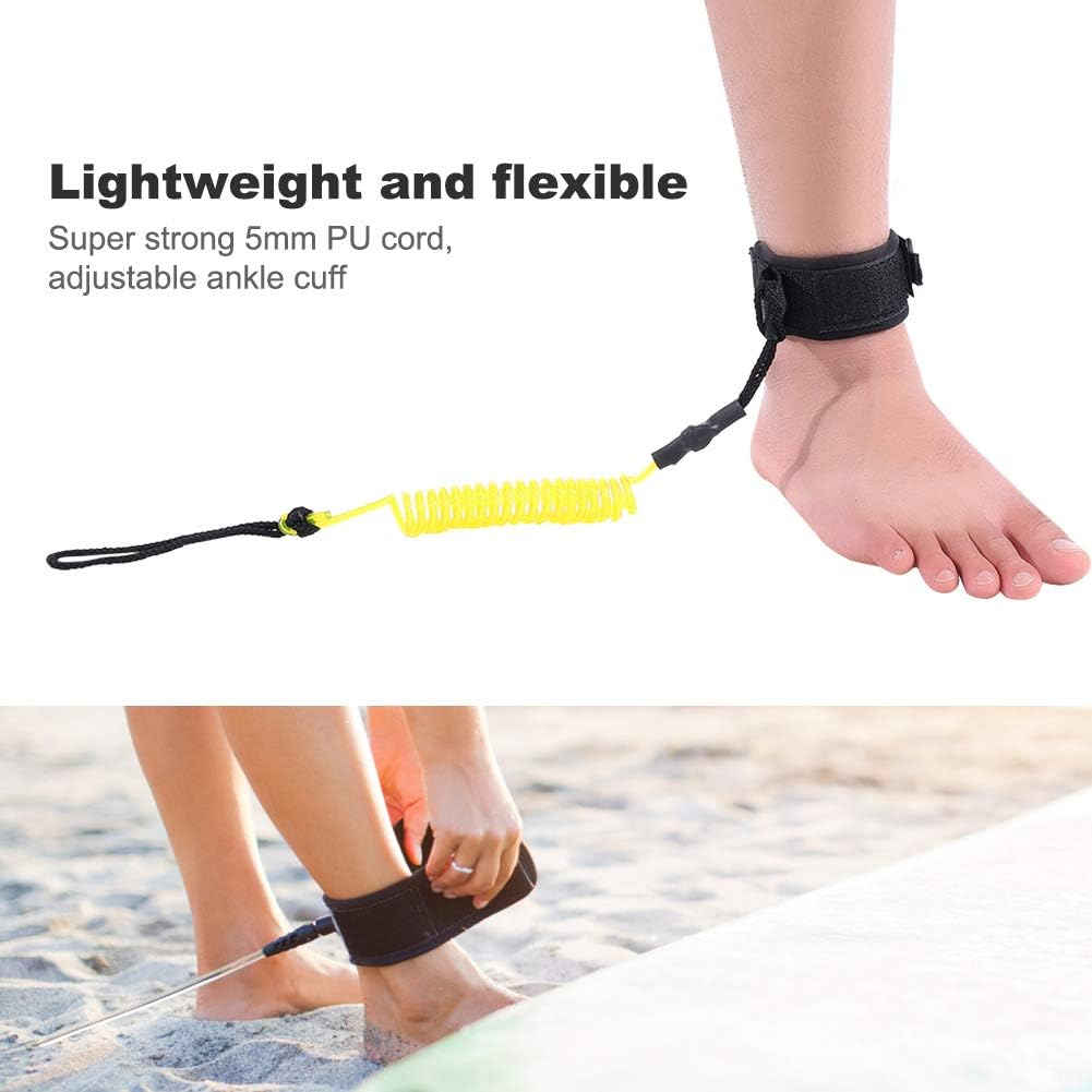 Lightweight Leg Leash, Board Leash, for Bodyboard (Yellow) image number 4