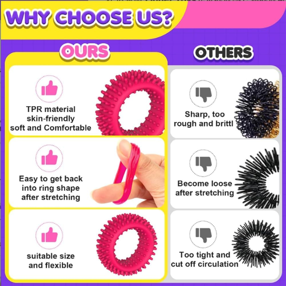 Sensory Fidget Toys for Autism Kids ,12 Pack Quiet Calming Spinner Rings Autism Stress Relief , Students Anxiety Relie image number 4