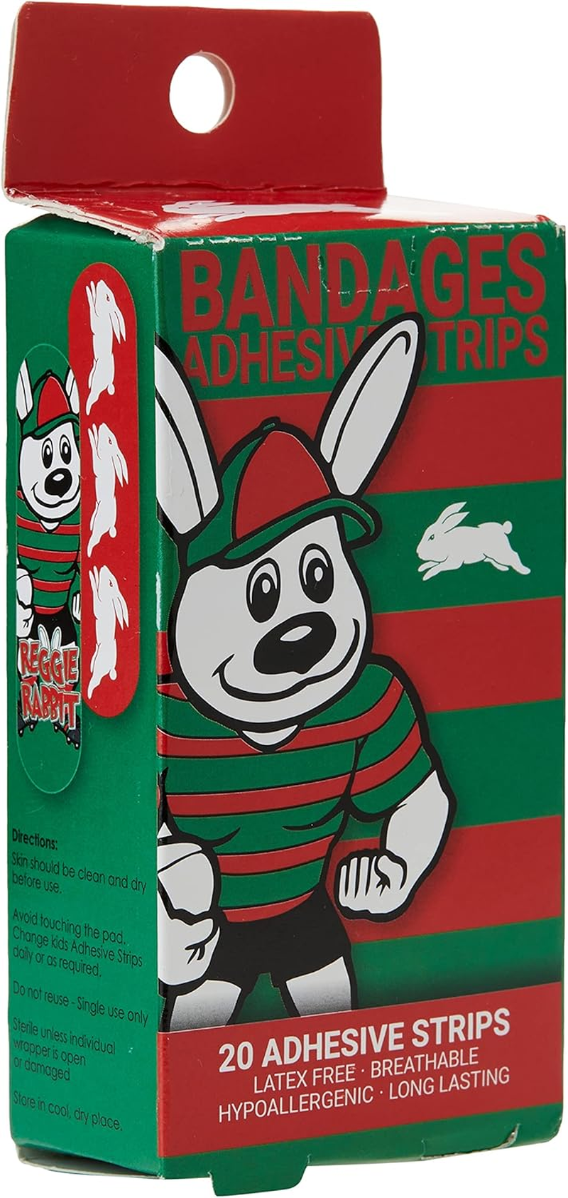 NRL Rabbitohs Mascot Adhesive Bandages (Pack of 20) image number 1