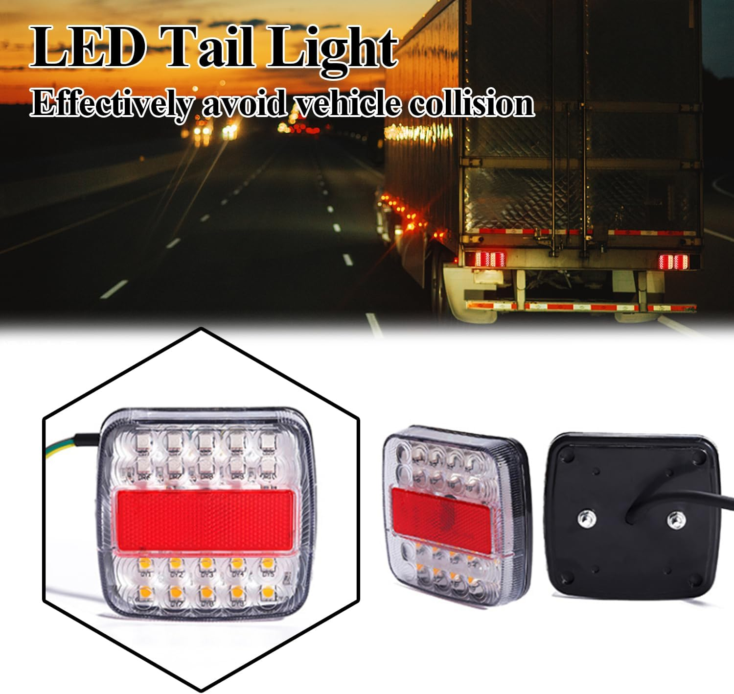 2Pcs LED Stop Tail Lights Waterproof 26 LED Boat Truck Trailer Light image number 4