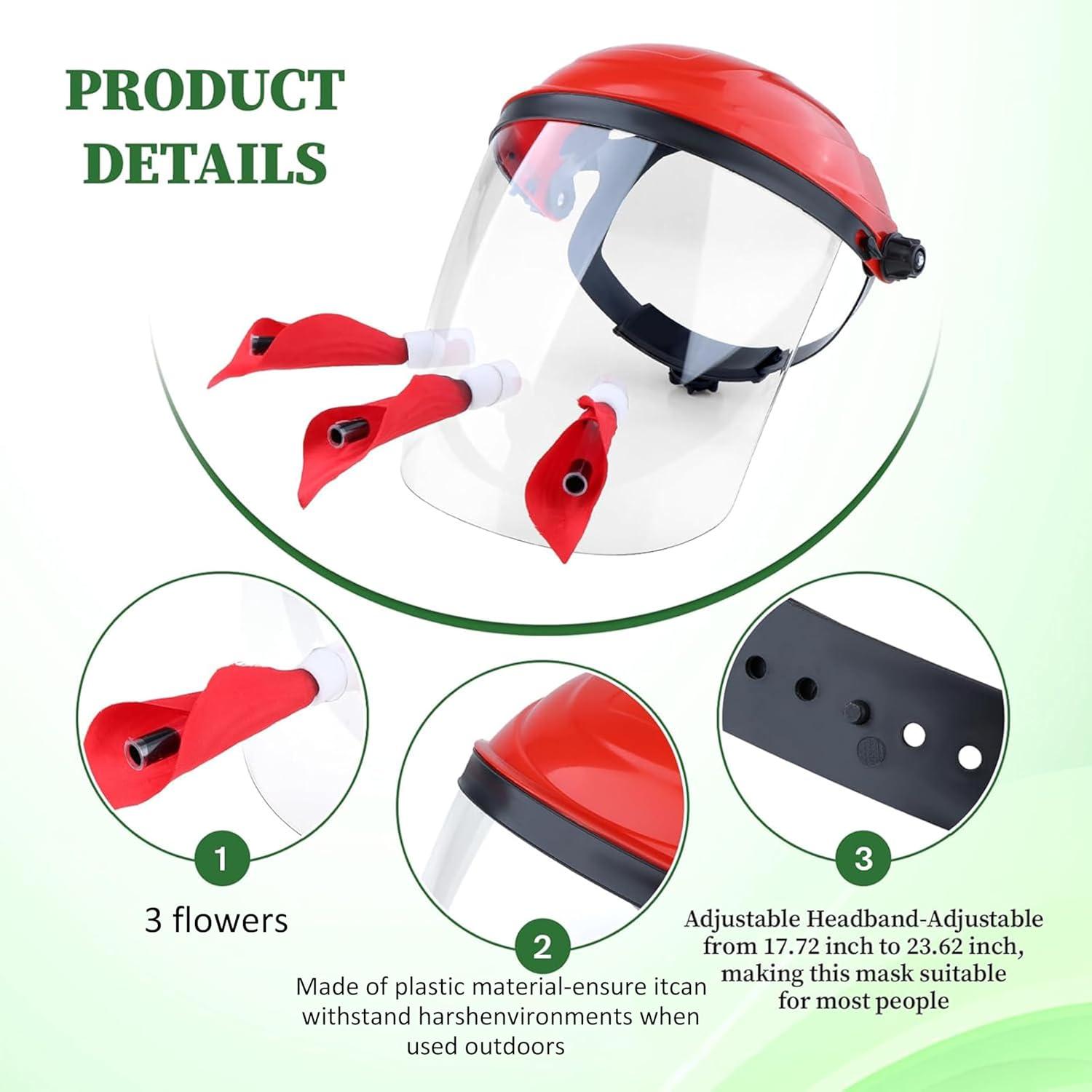 Wearable Hummingbird Feeder Mask, Head Mounted Garden Feeder, Flower Design (Red Flower Style) image number 6