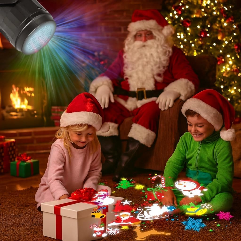 Christmas Led Projector Lights,Mini Snowflake Projector Lights Indoor Outdoor Decorations, 16 Patterns for Xmas Night Disco Party Wedding (Christmas Colored Lights) image number 3
