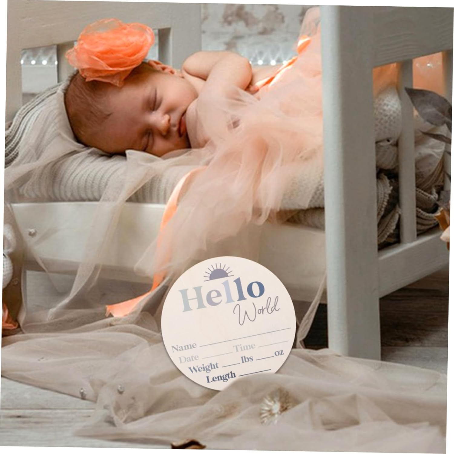 INOOMP Wood Growth Commemorative Card Monthly Milestone Discs for Announcement Sign Nursery Decor Name Record image number 1