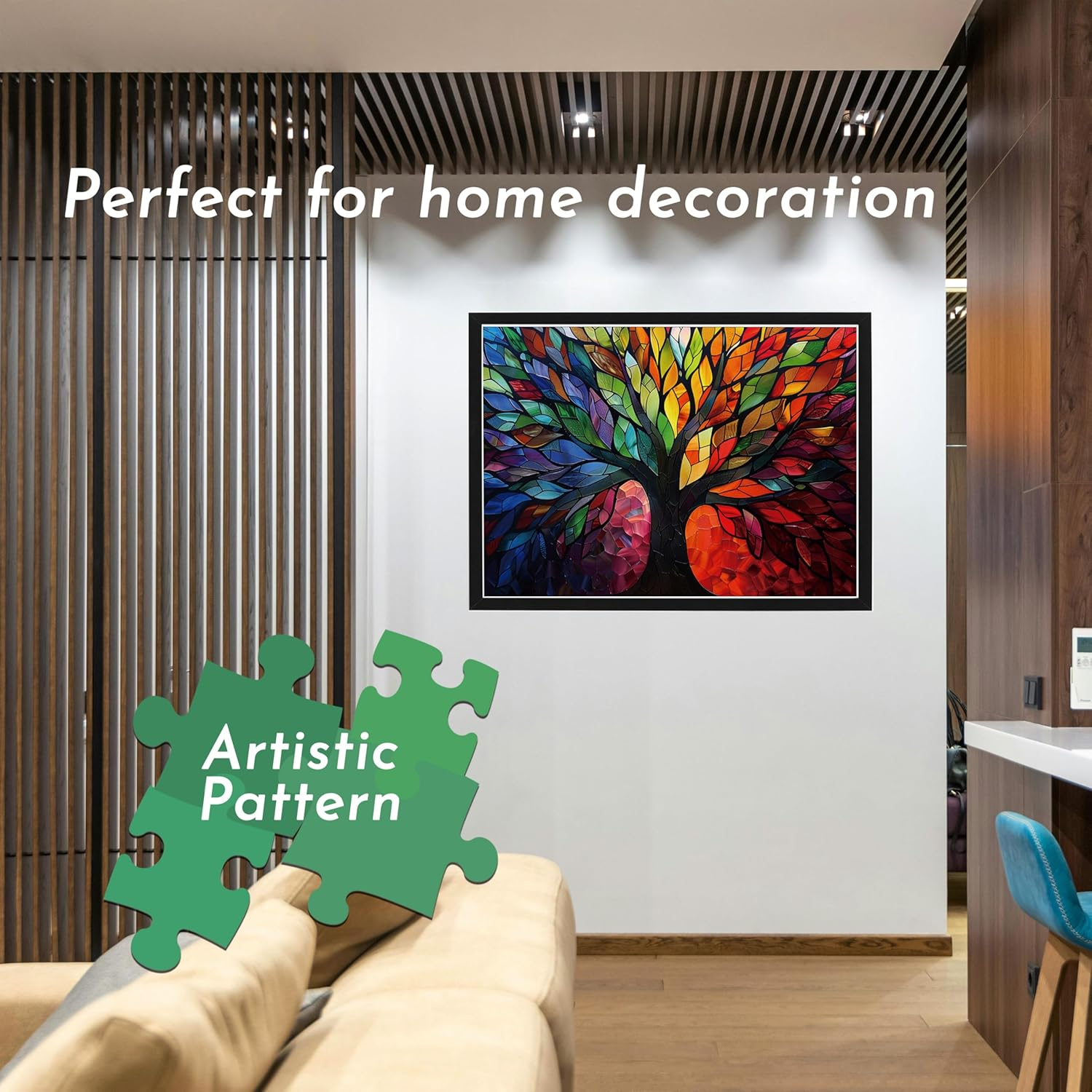 Enkis - 1000 Piece Jigsaw Puzzle - Vibrant Colour - 50X70Cm Jigsaw Puzzles 1000 Pieces (Colourful Tree of Life) image number 1